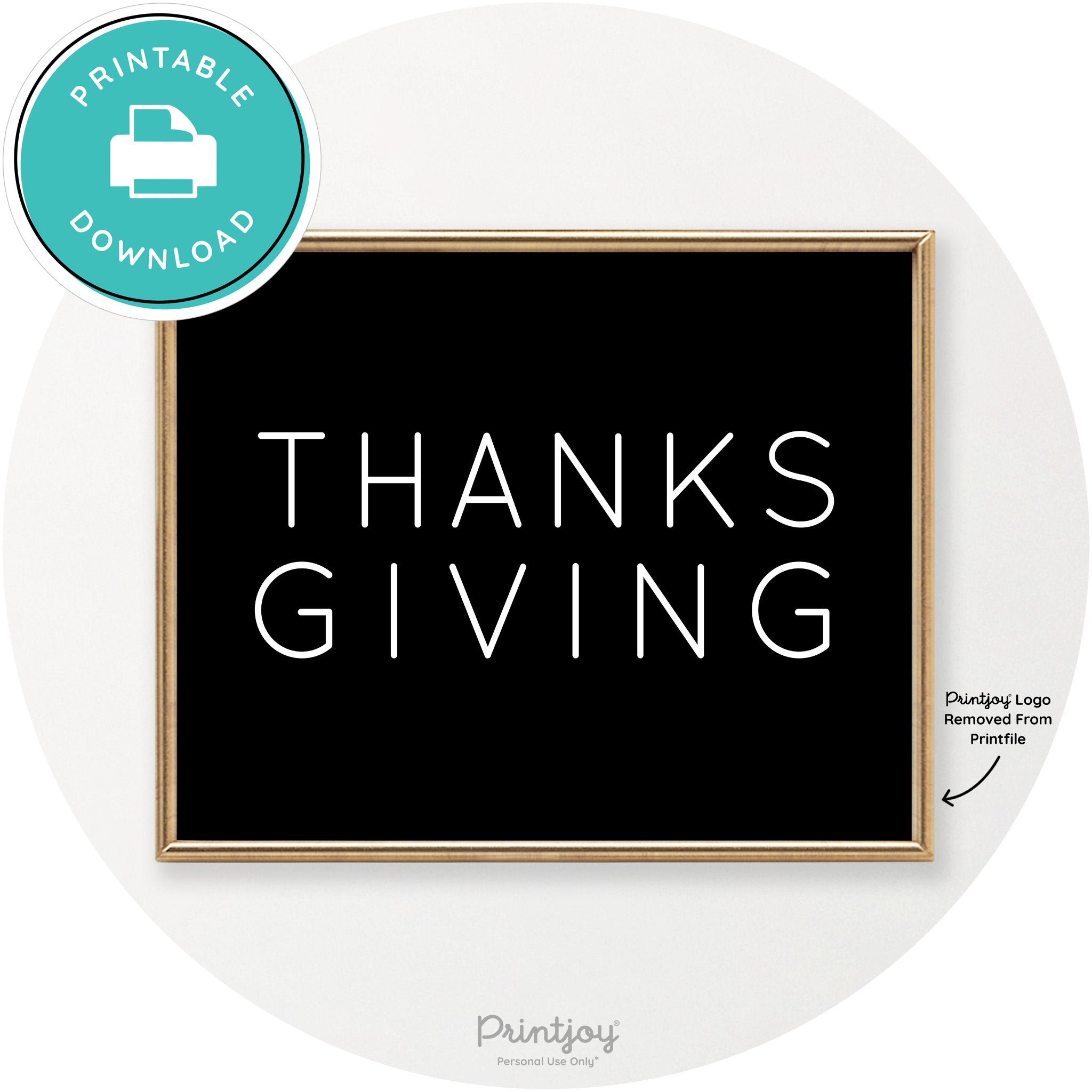 Thanksgiving Cute Typography Modern Chic Wall Art Free Printable - Printjoy