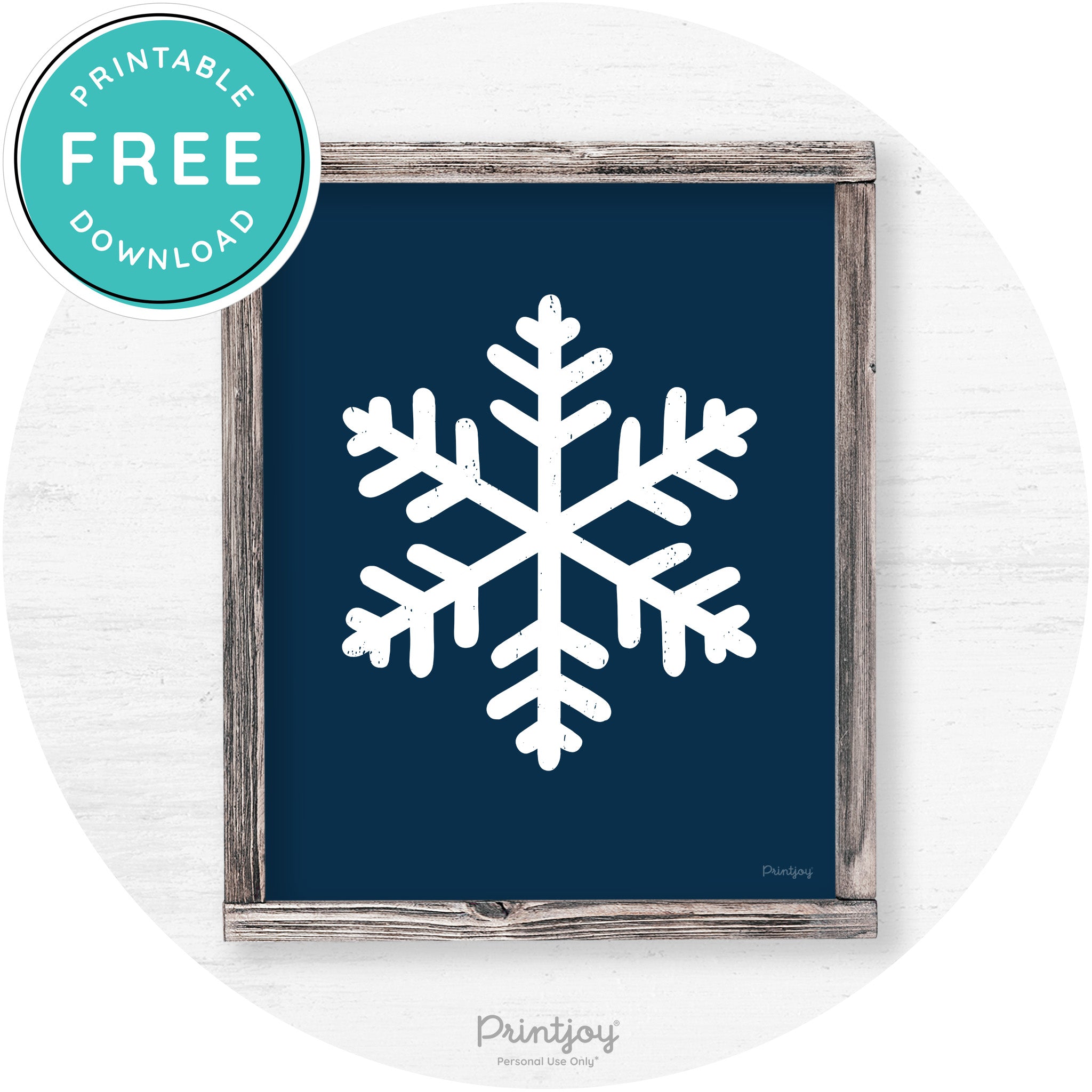 Snowflake Silhouette Winter Farmhouse Wall Art Decor Free Printable - Printjoy