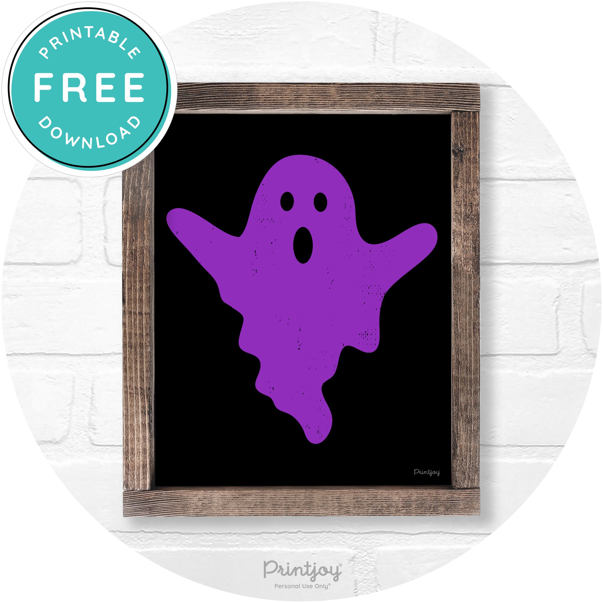 Halloween Cute Ghost Rustic Farmhouse Wall Art Free Printable - Printjoy
