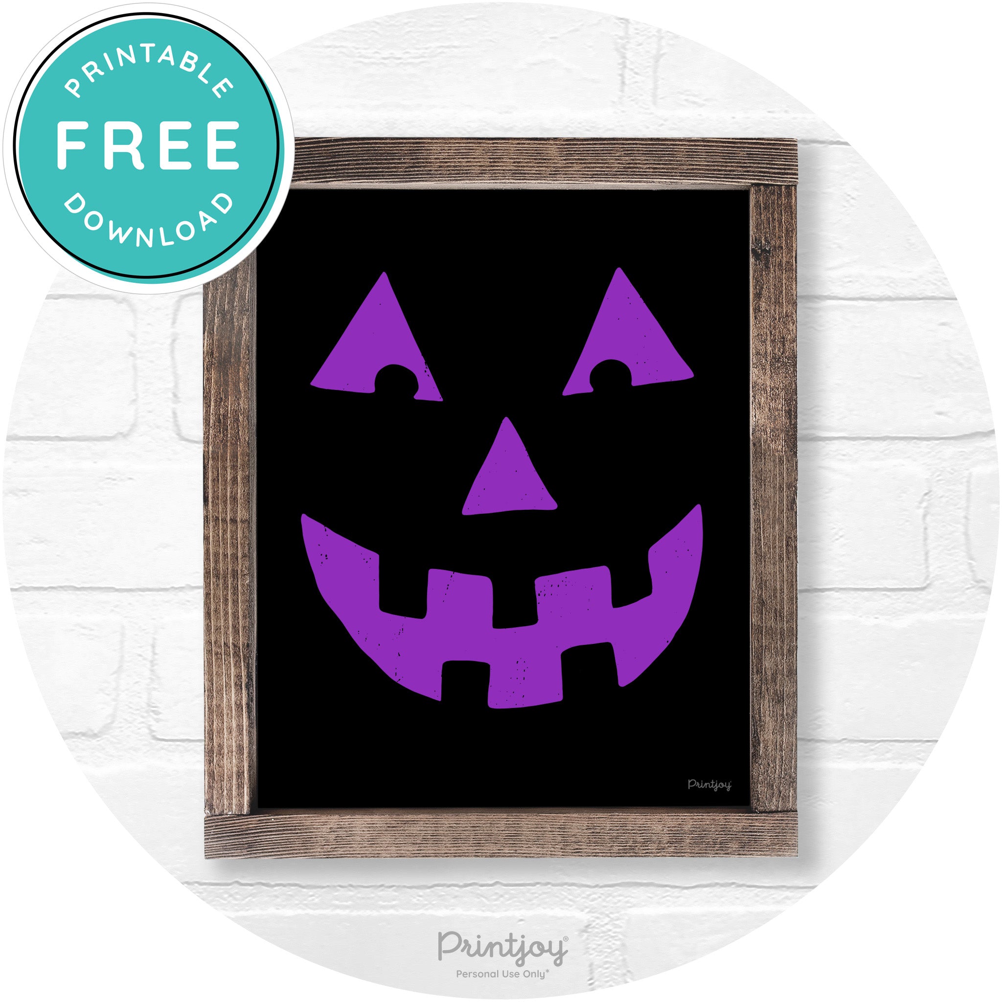 Jack O Lantern Halloween Rustic Farmhouse Wall Art Free Printable - Printjoy