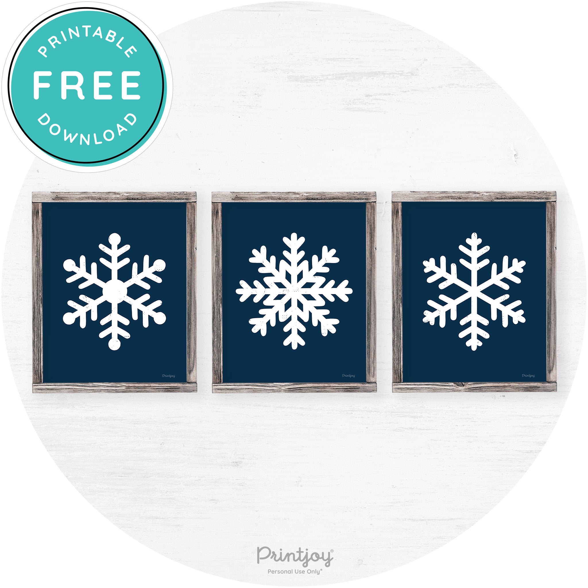 Snowflake Silhouettes Set Of 3 Winter Farmhouse Wall Art Free Printable