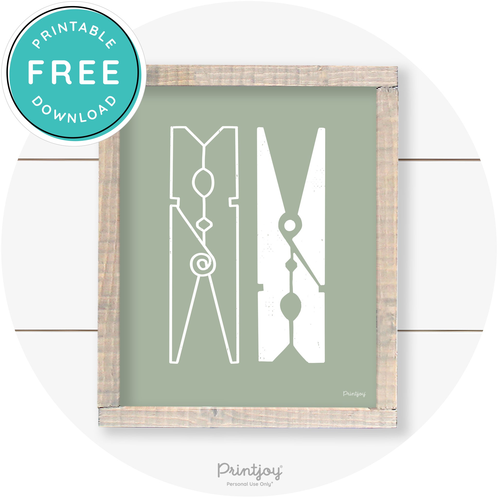 Clothespins Cute Laundry Room Farmhouse Wall Art Free Printable - Printjoy