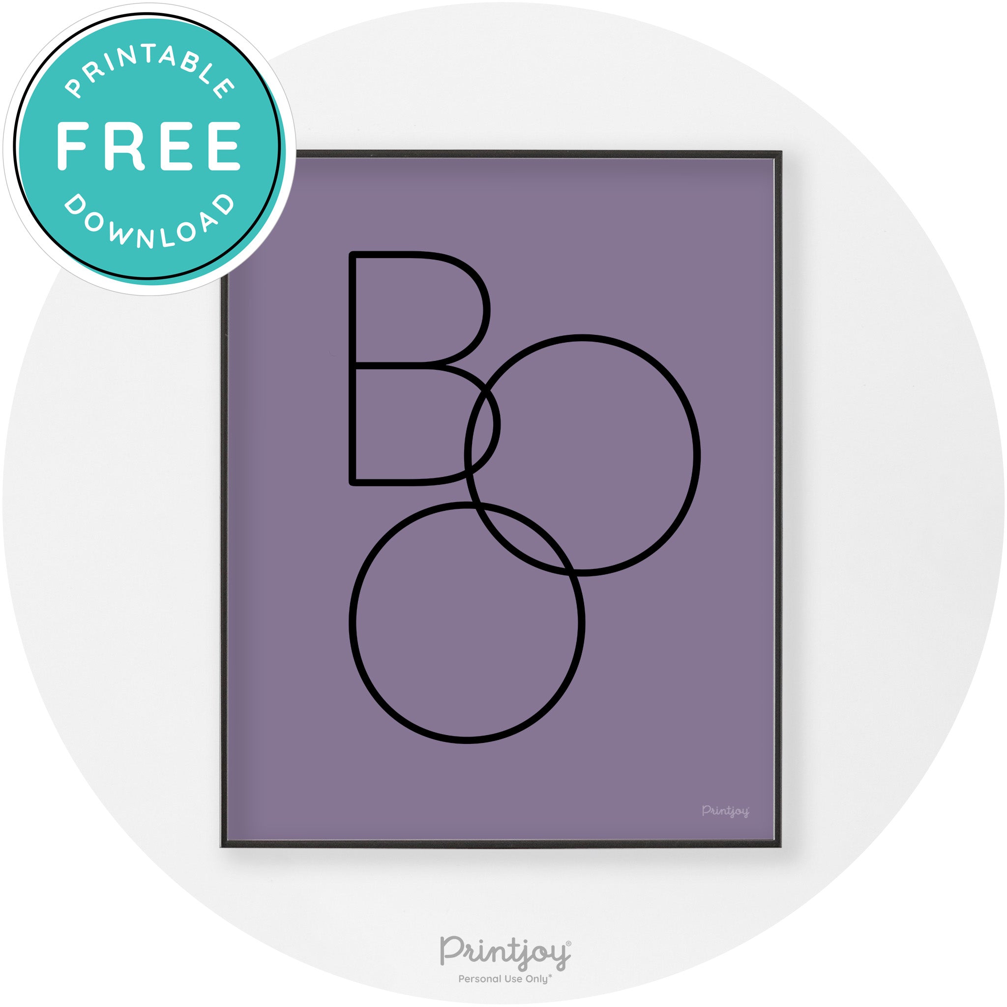 Halloween Cute Boo Modern Chic Wall Art Decor Printable - Printjoy