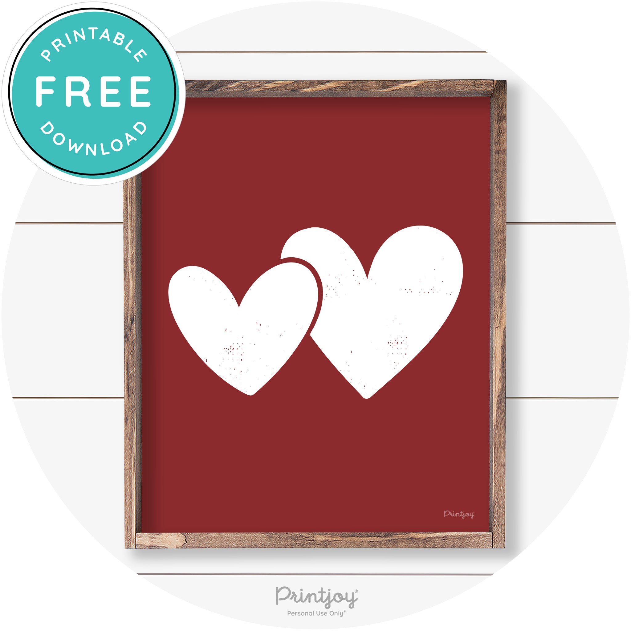 Heart Silhouettes Cute Couples Farmhouse Wall Art Free Printable