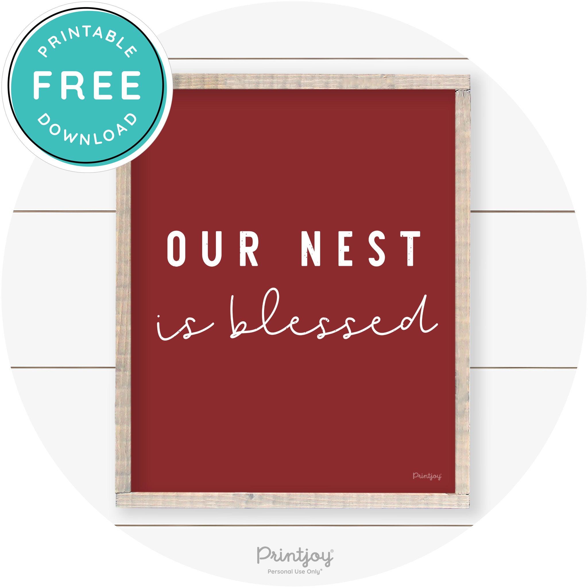 Our Nest Is Blessed Farmhouse Living Room Wall Art Free Printable - Printjoy