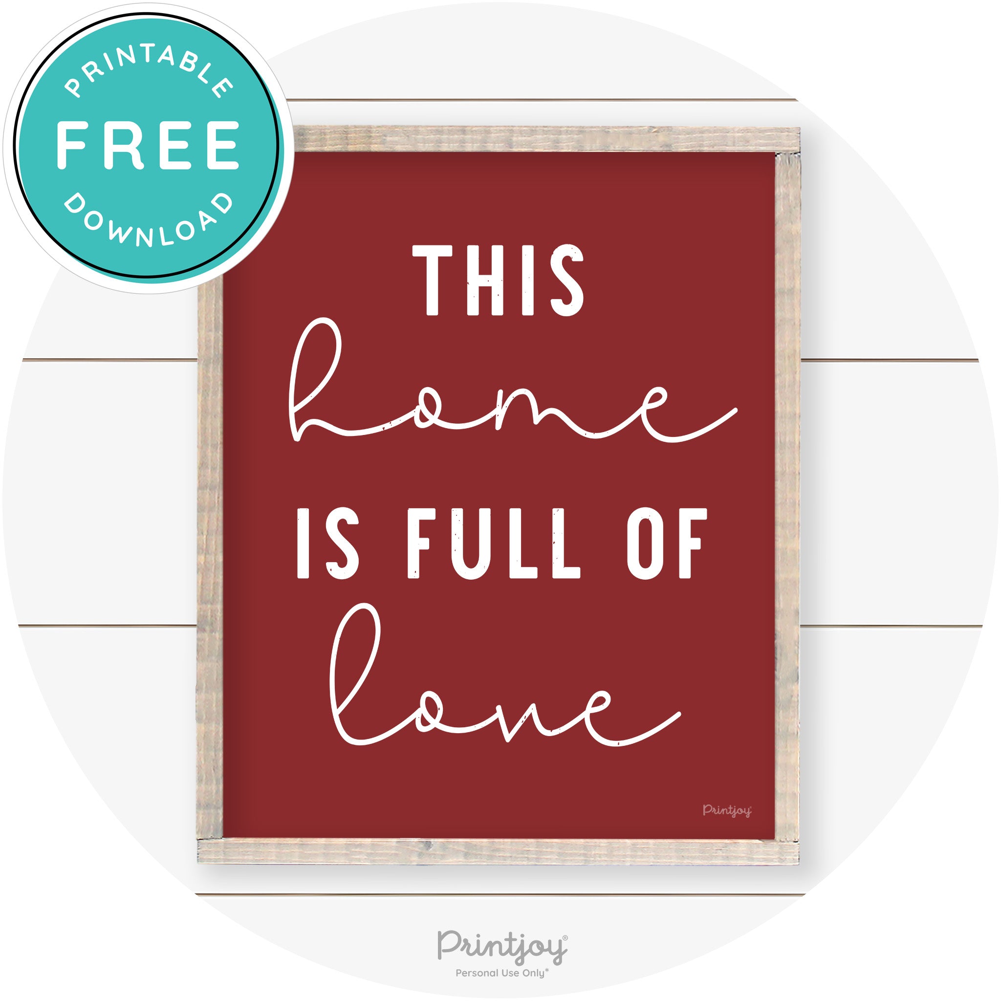 This Home Is Love Farmhouse Living Room Wall Art Free Printable - Printjoy