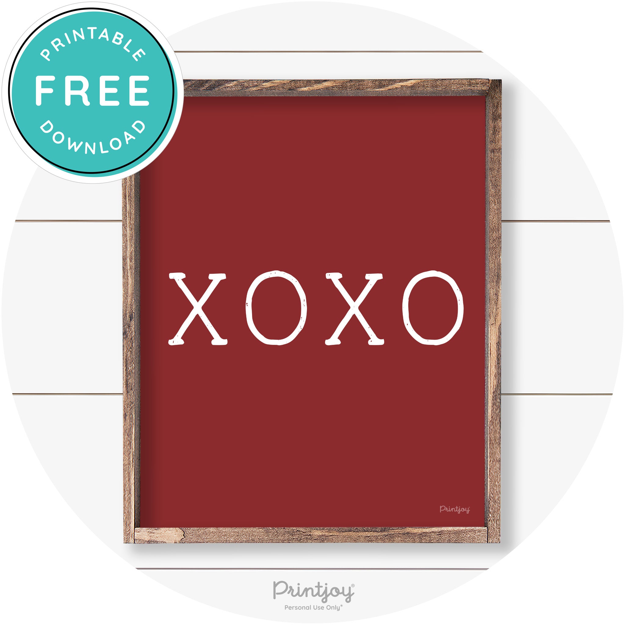 Xoxo Cute Couples Love Modern Farmhouse Wall Art Free Printable
