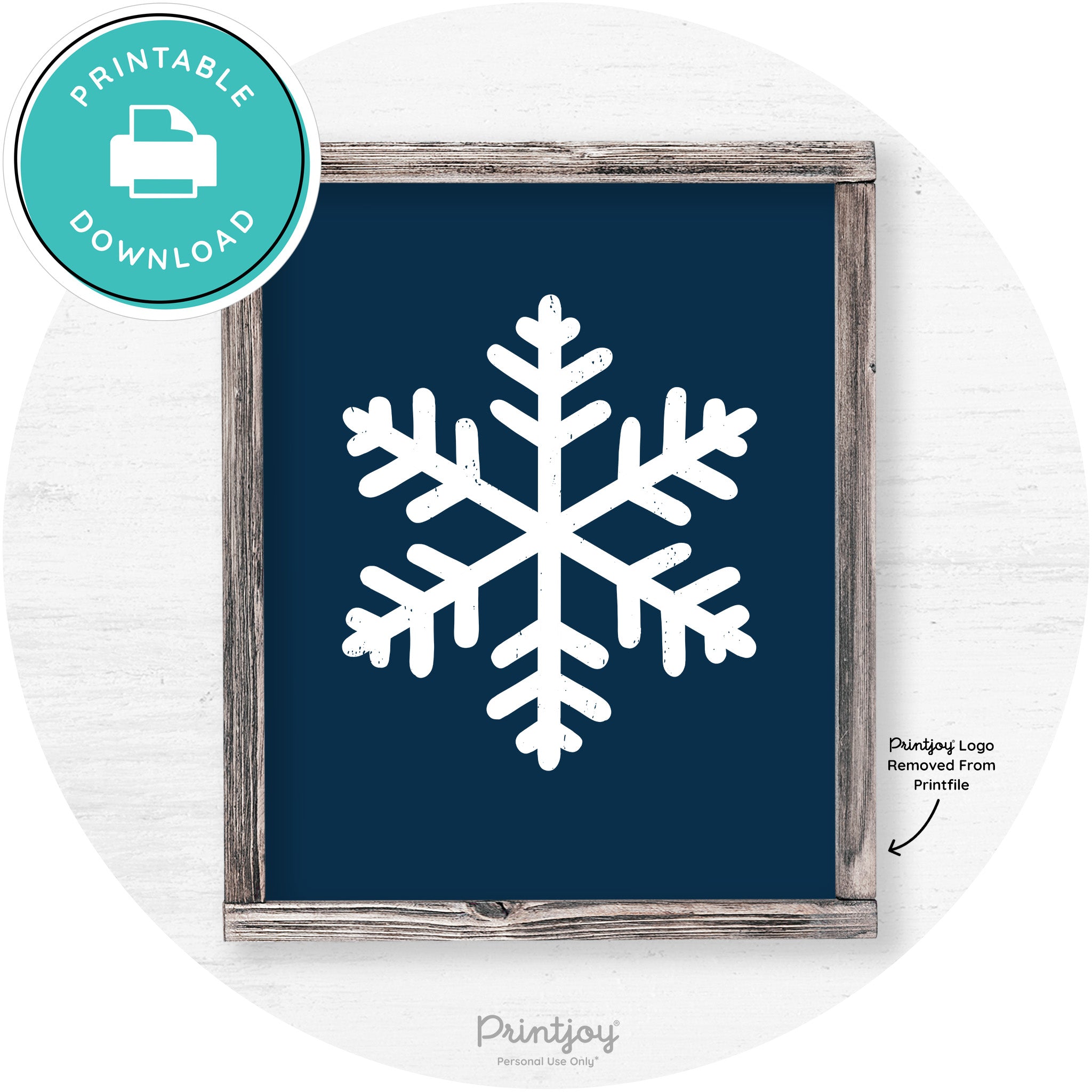 Snowflake Silhouette Winter Farmhouse Wall Art Decor Free Printable - Printjoy