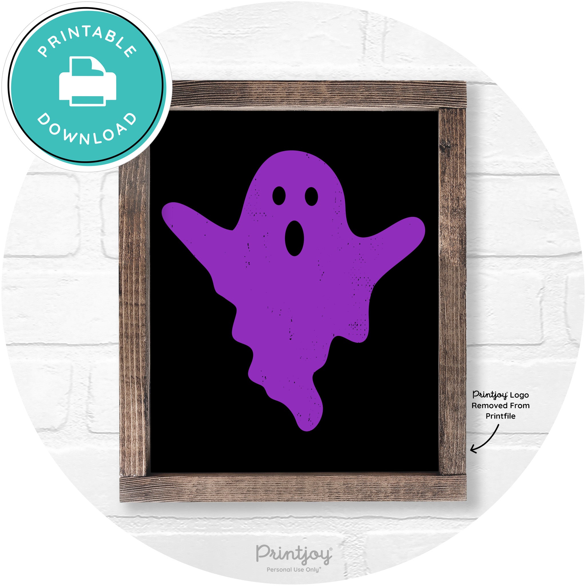 Halloween Cute Ghost Rustic Farmhouse Wall Art Free Printable - Printjoy