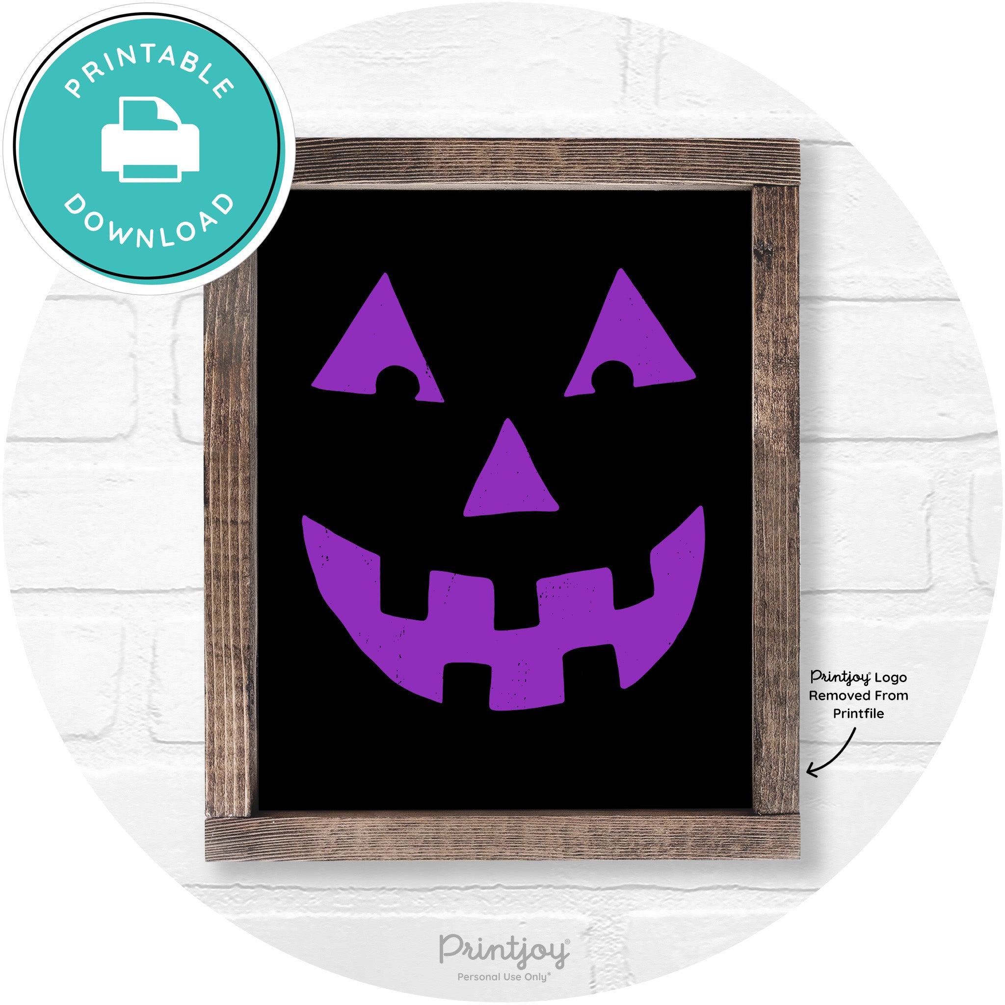 Jack O Lantern Halloween Rustic Farmhouse Wall Art Free Printable - Printjoy