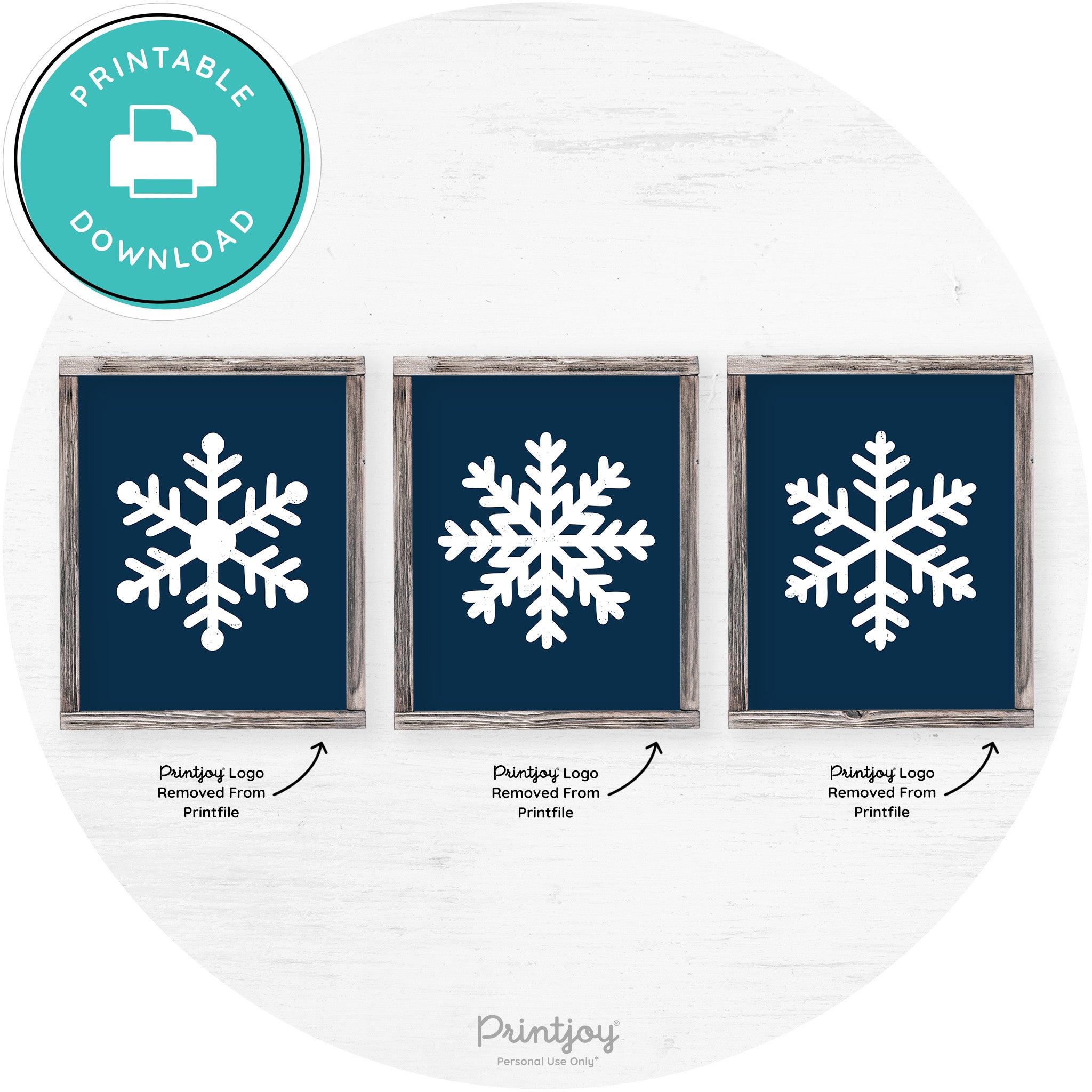 Snowflake Silhouettes Set Of 3 Winter Farmhouse Wall Art Free Printable
