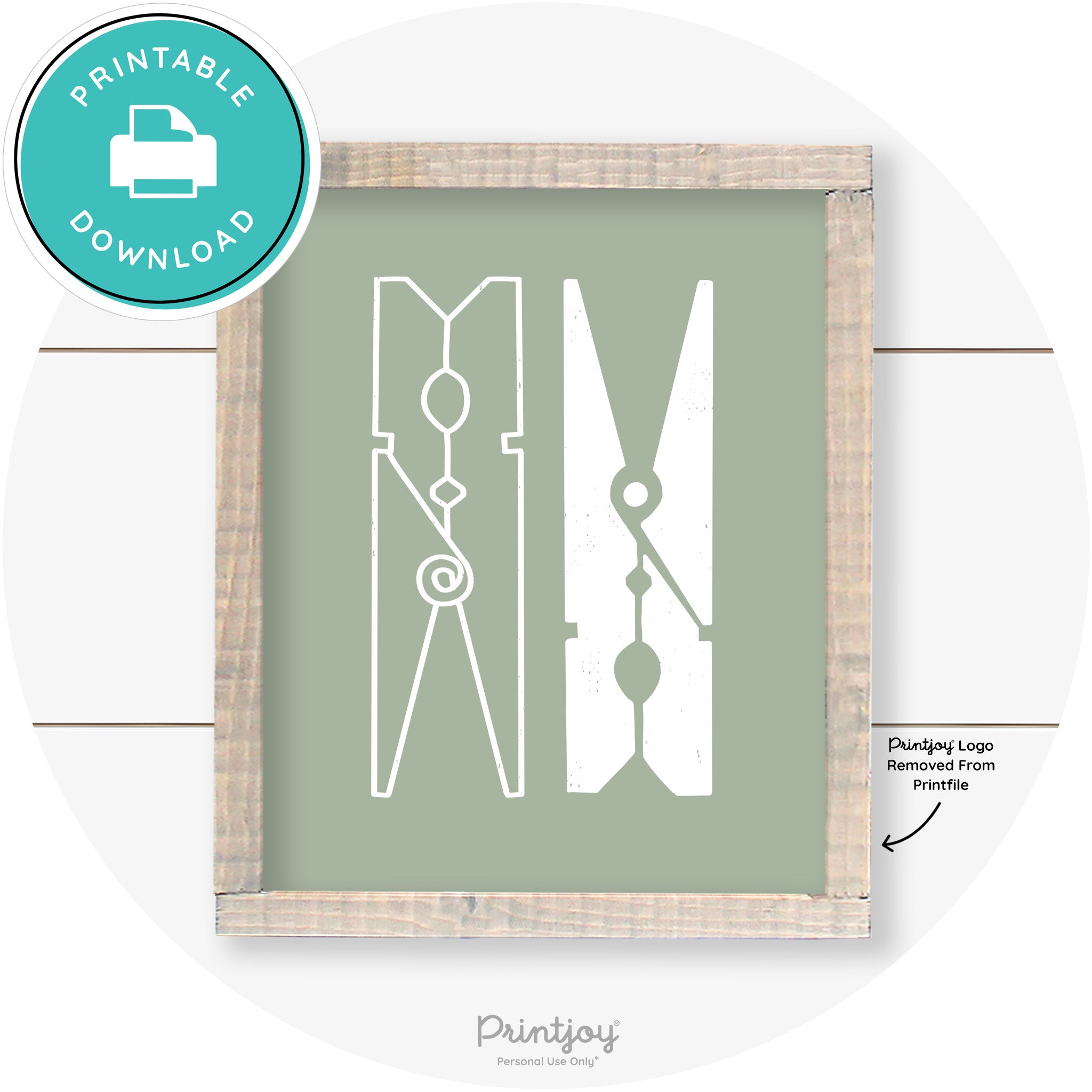 Clothespins Cute Laundry Room Farmhouse Wall Art Free Printable - Printjoy