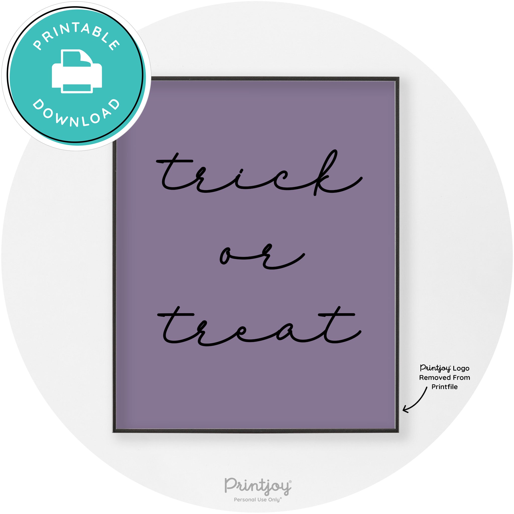Halloween Cute Trick Or Treat Modern Chic Wall Art Printable - Printjoy