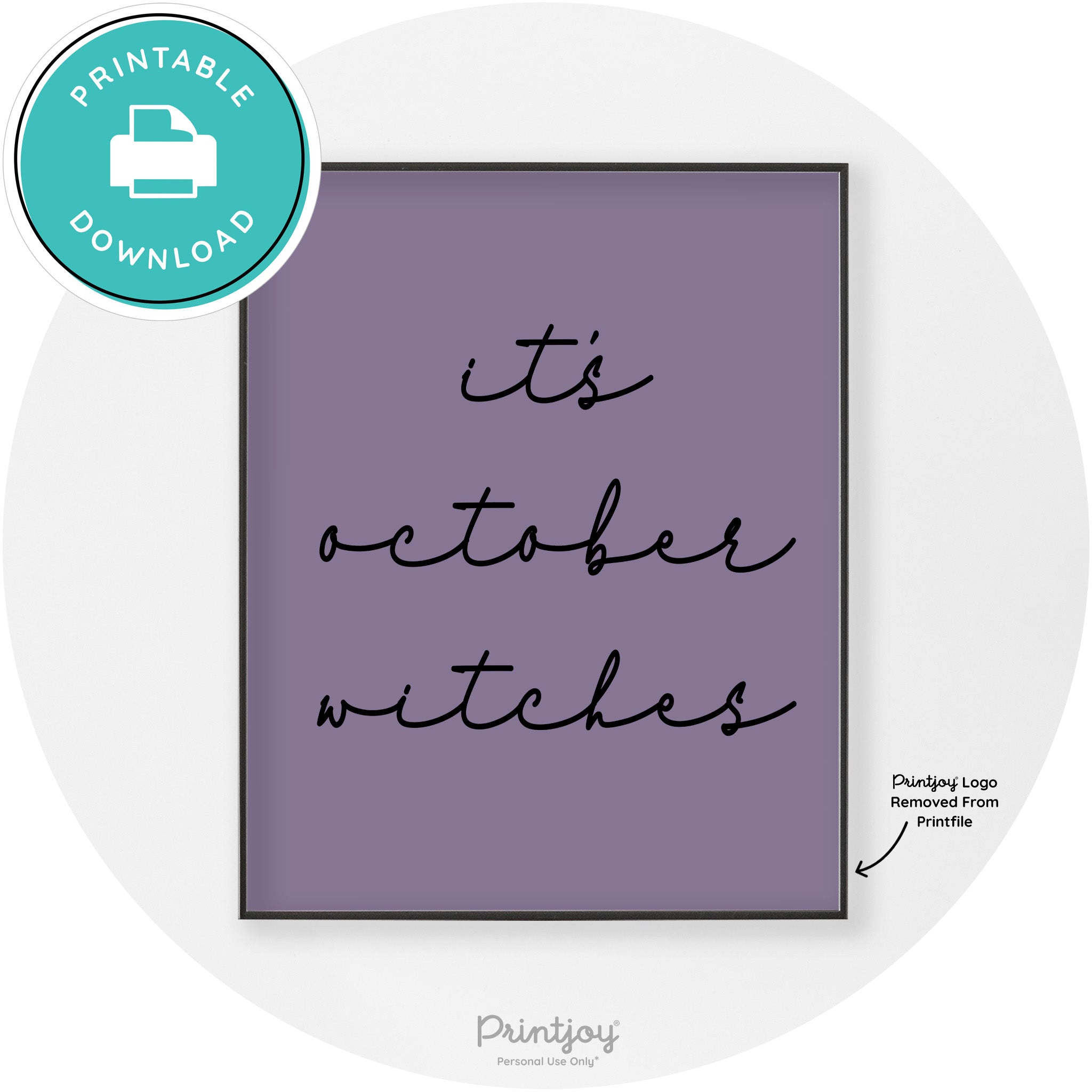 It's October Witches Funny Halloween Chic Wall Art Free Printable - Printjoy