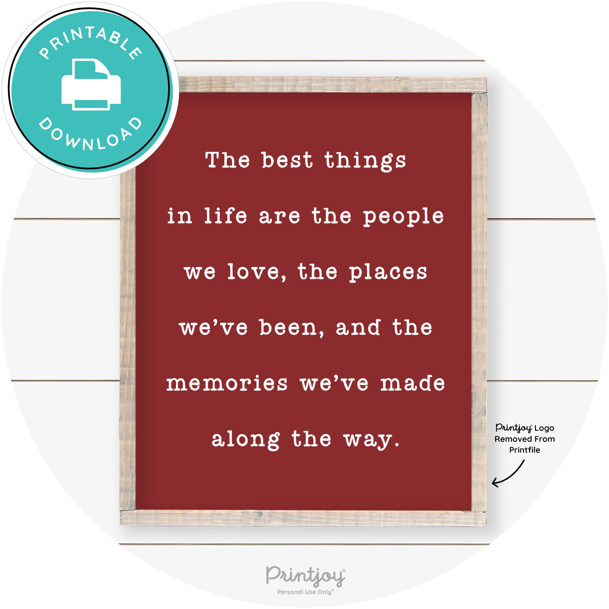 Best Things Quote Farmhouse Living Room Wall Art Free Printable - Printjoy