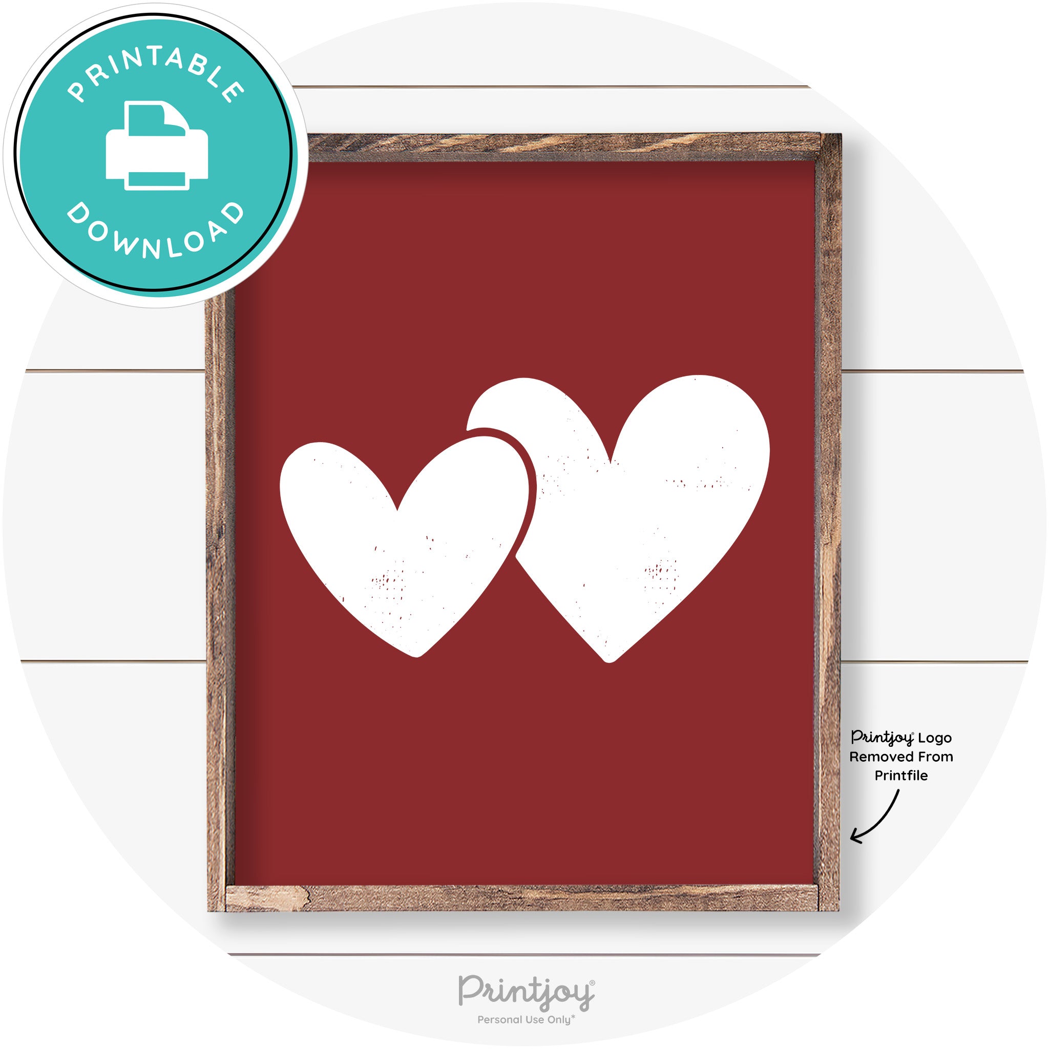 Heart Silhouettes Cute Couples Farmhouse Wall Art Free Printable