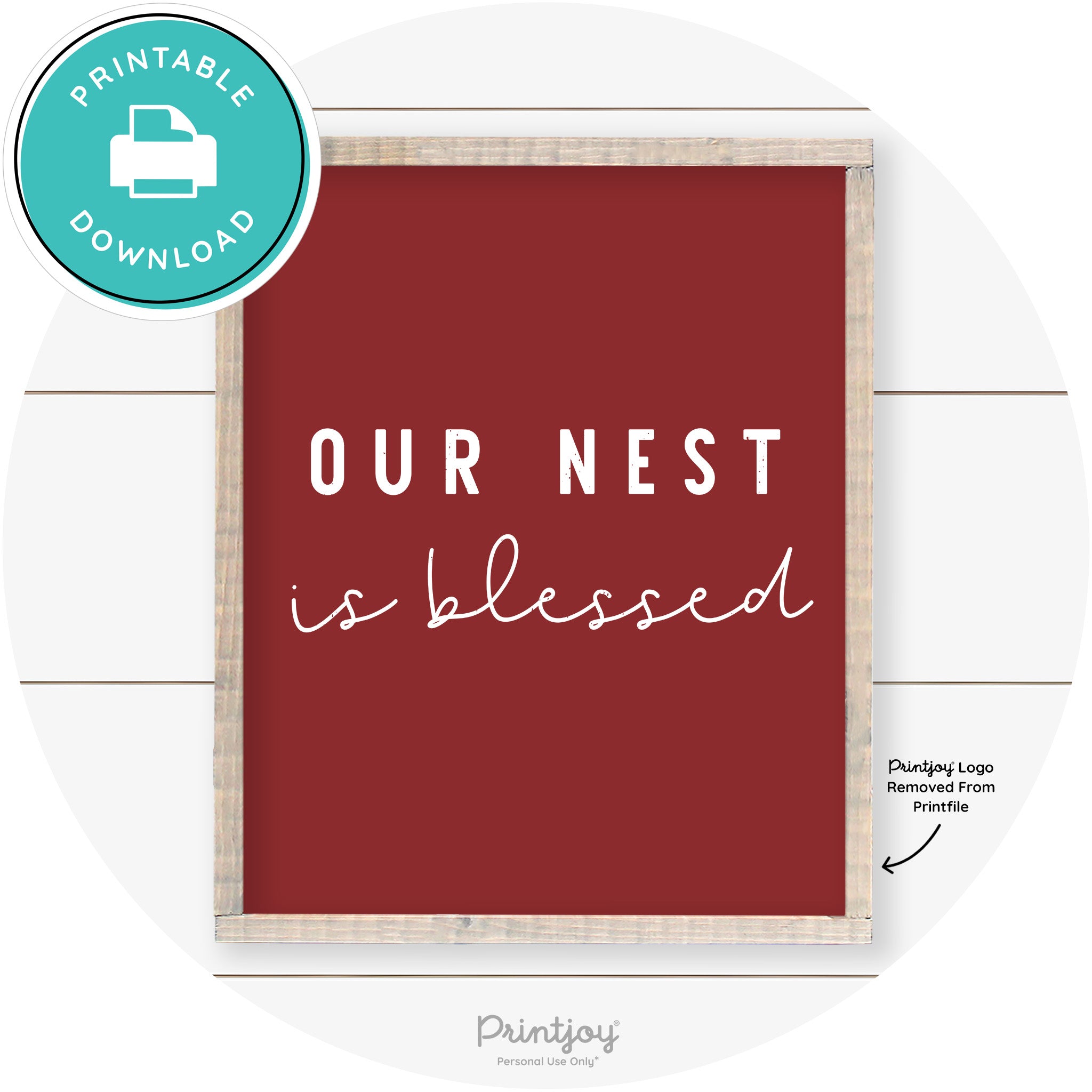 Our Nest Is Blessed Farmhouse Living Room Wall Art Free Printable - Printjoy