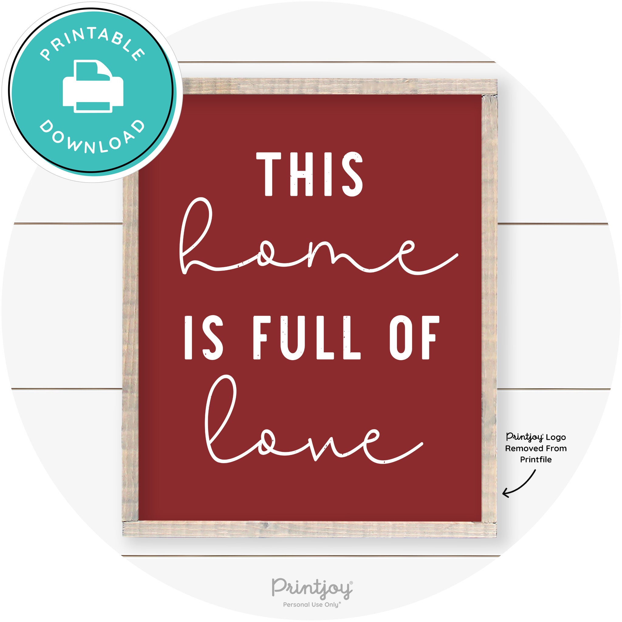 This Home Is Love Farmhouse Living Room Wall Art Free Printable - Printjoy
