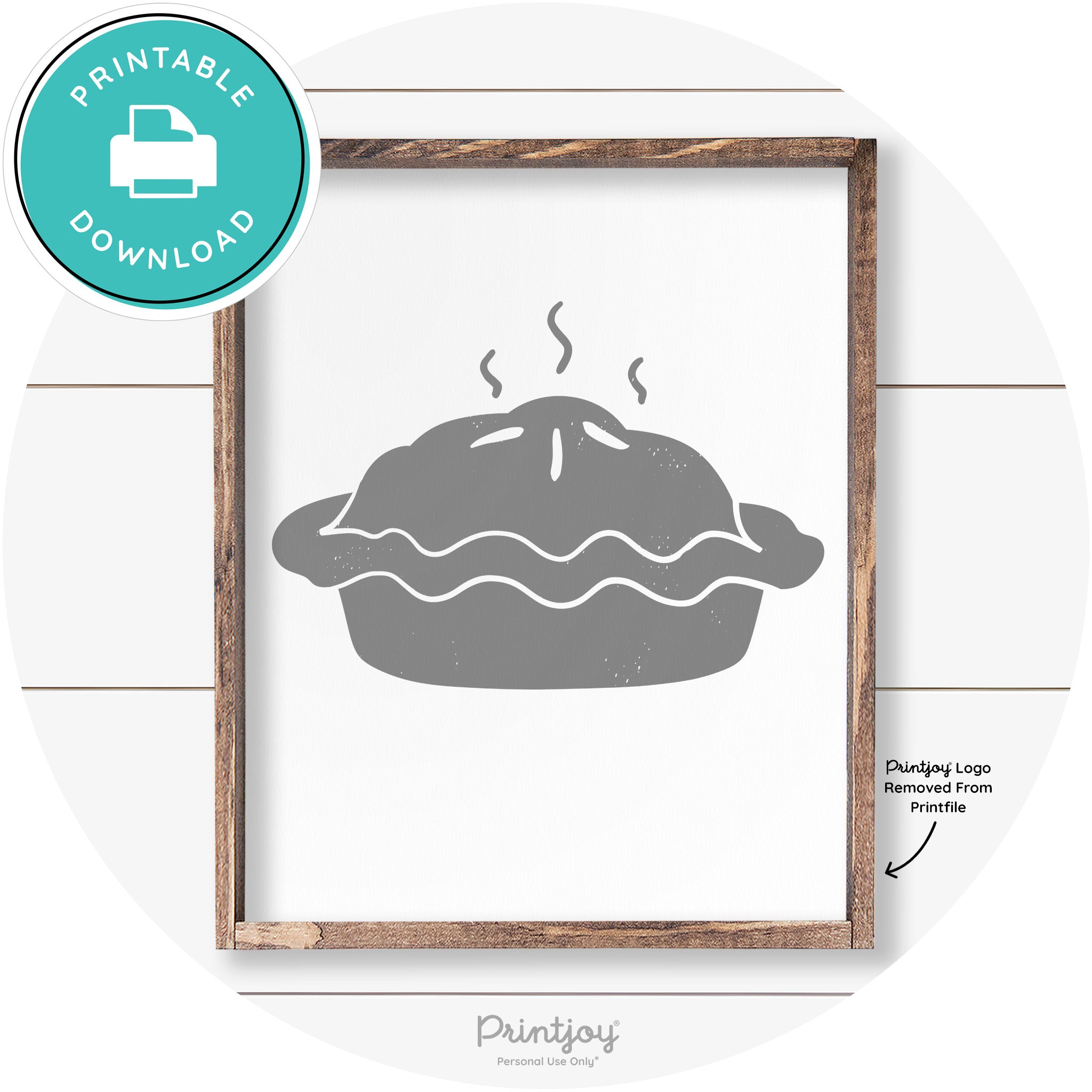 Pie Thanksgiving Desert Cute Farmhouse Wall Art Decor Free Printable - Printjoy