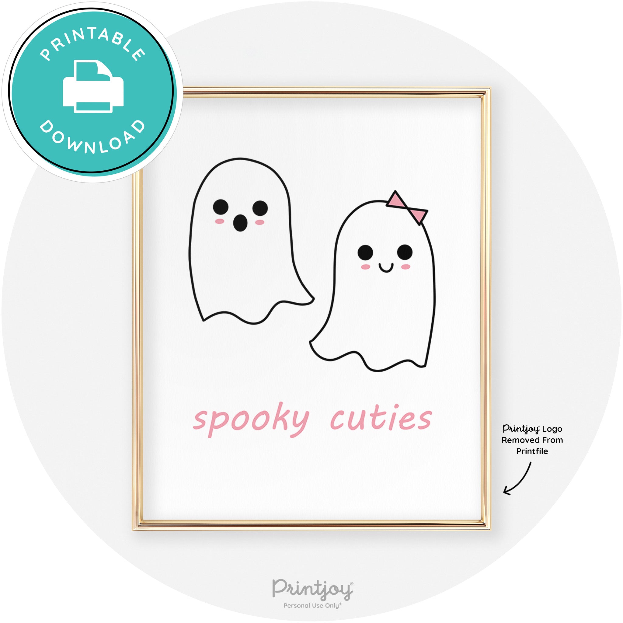 Spooky Cuties Ghosts Fun Cute Chic Halloween Wall Art Free Printable - Printjoy