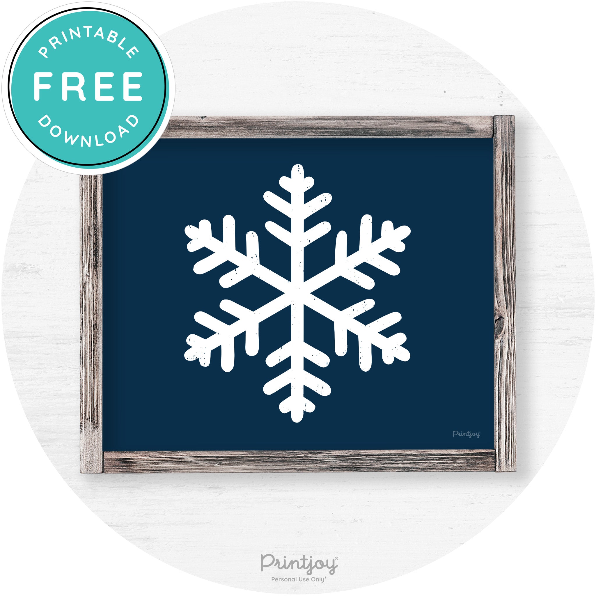 Snowflake Silhouette Winter Farmhouse Wall Art Decor Free Printable - Printjoy