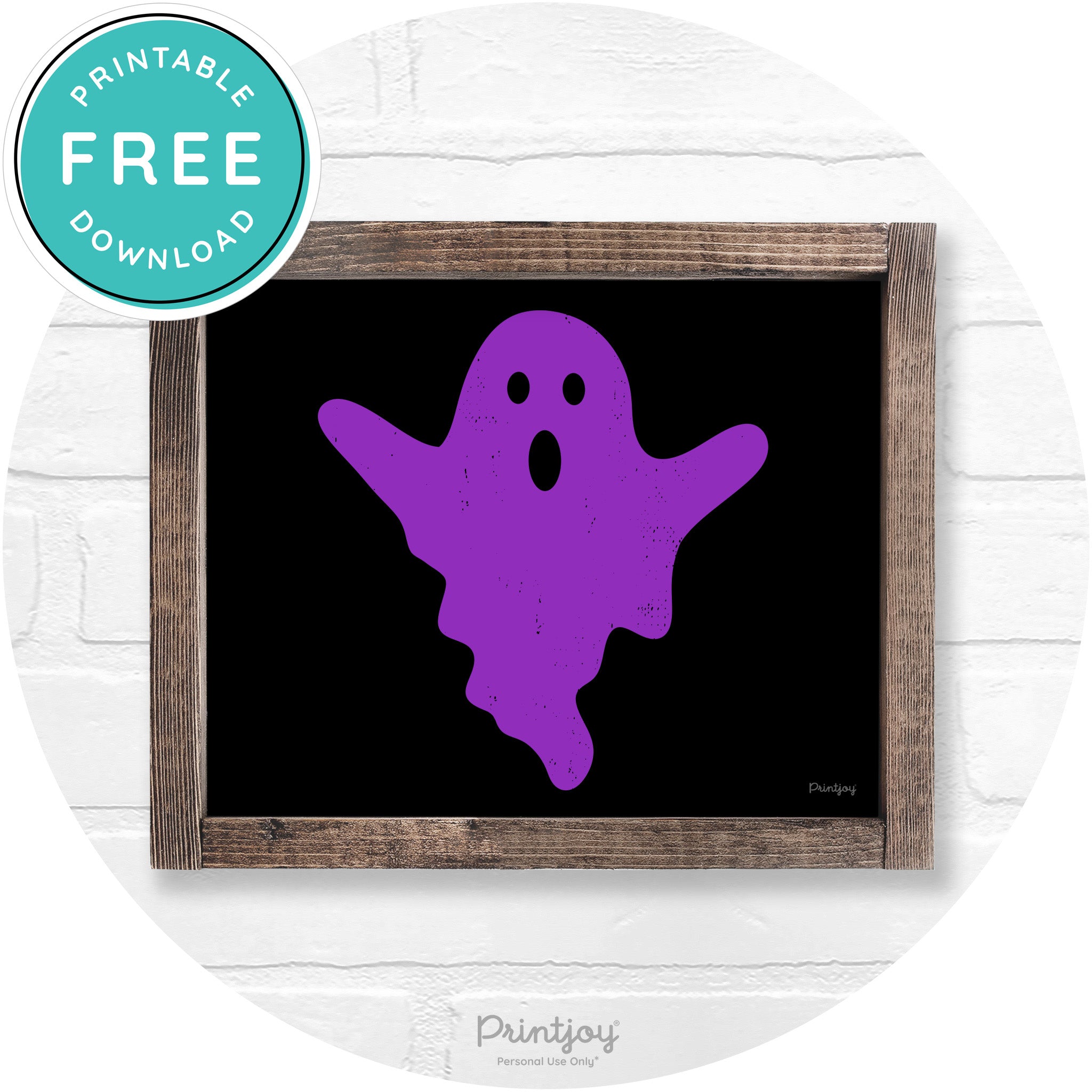 Halloween Cute Ghost Rustic Farmhouse Wall Art Free Printable - Printjoy