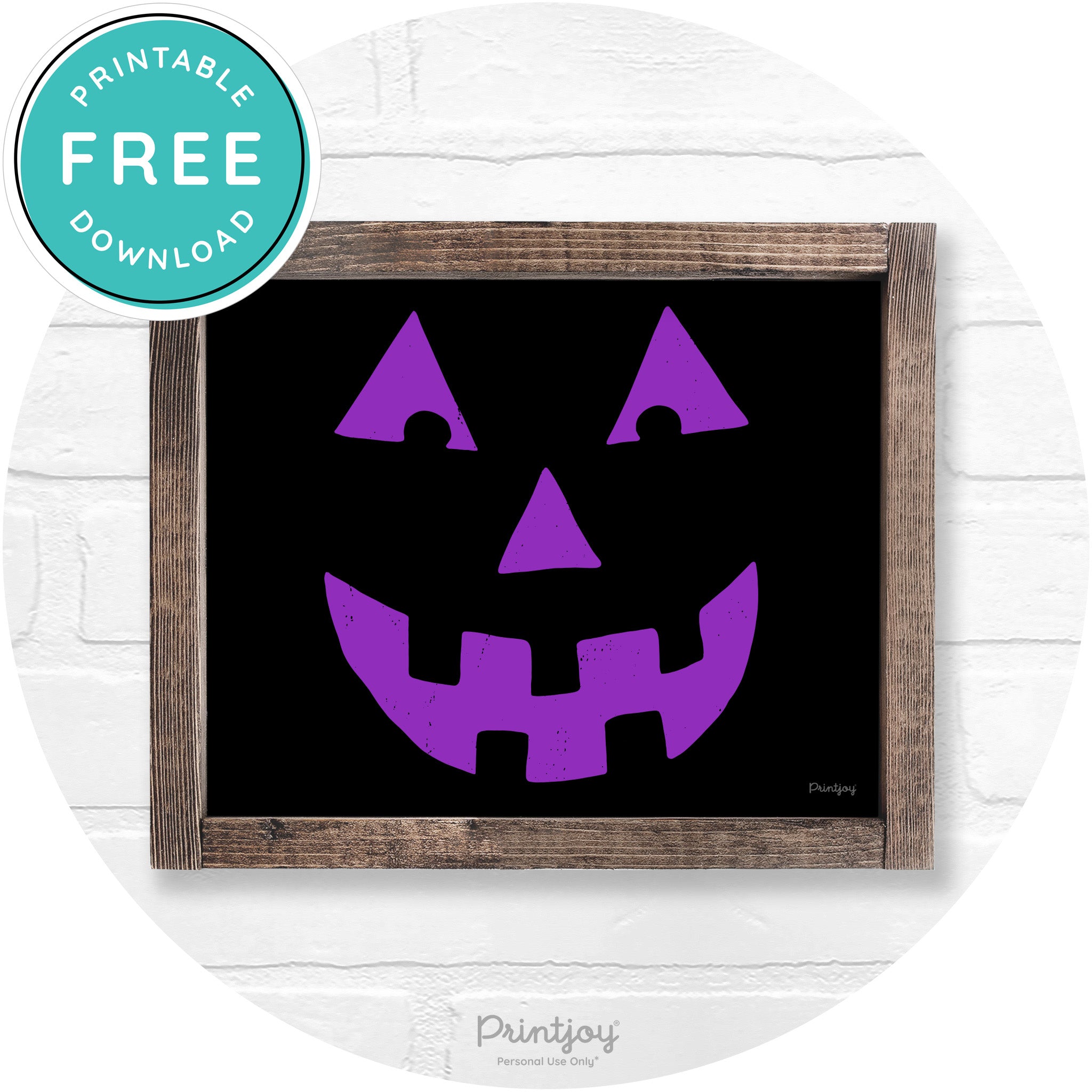 Jack O Lantern Halloween Rustic Farmhouse Wall Art Free Printable - Printjoy