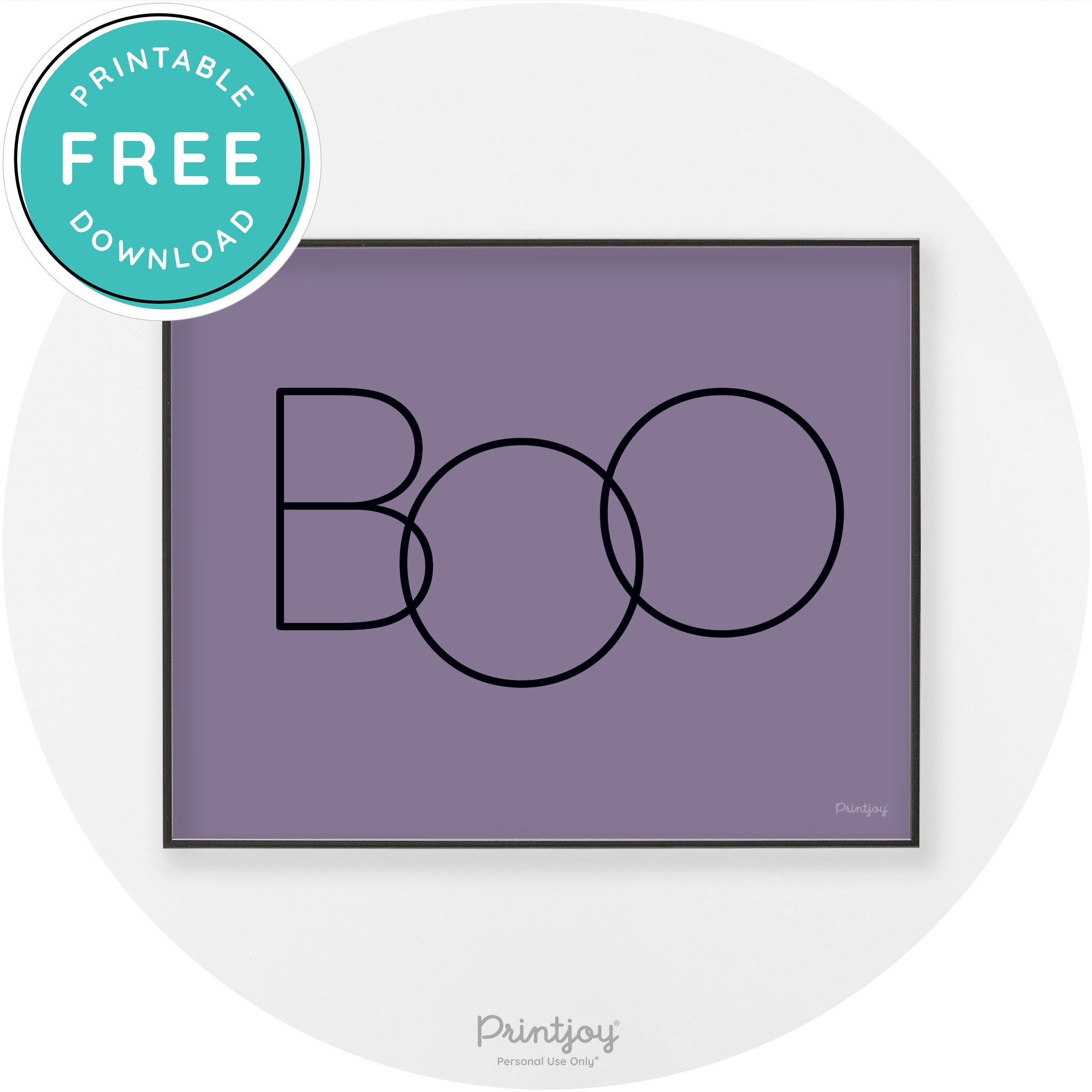 Halloween Cute Boo Modern Chic Wall Art Decor Printable - Printjoy