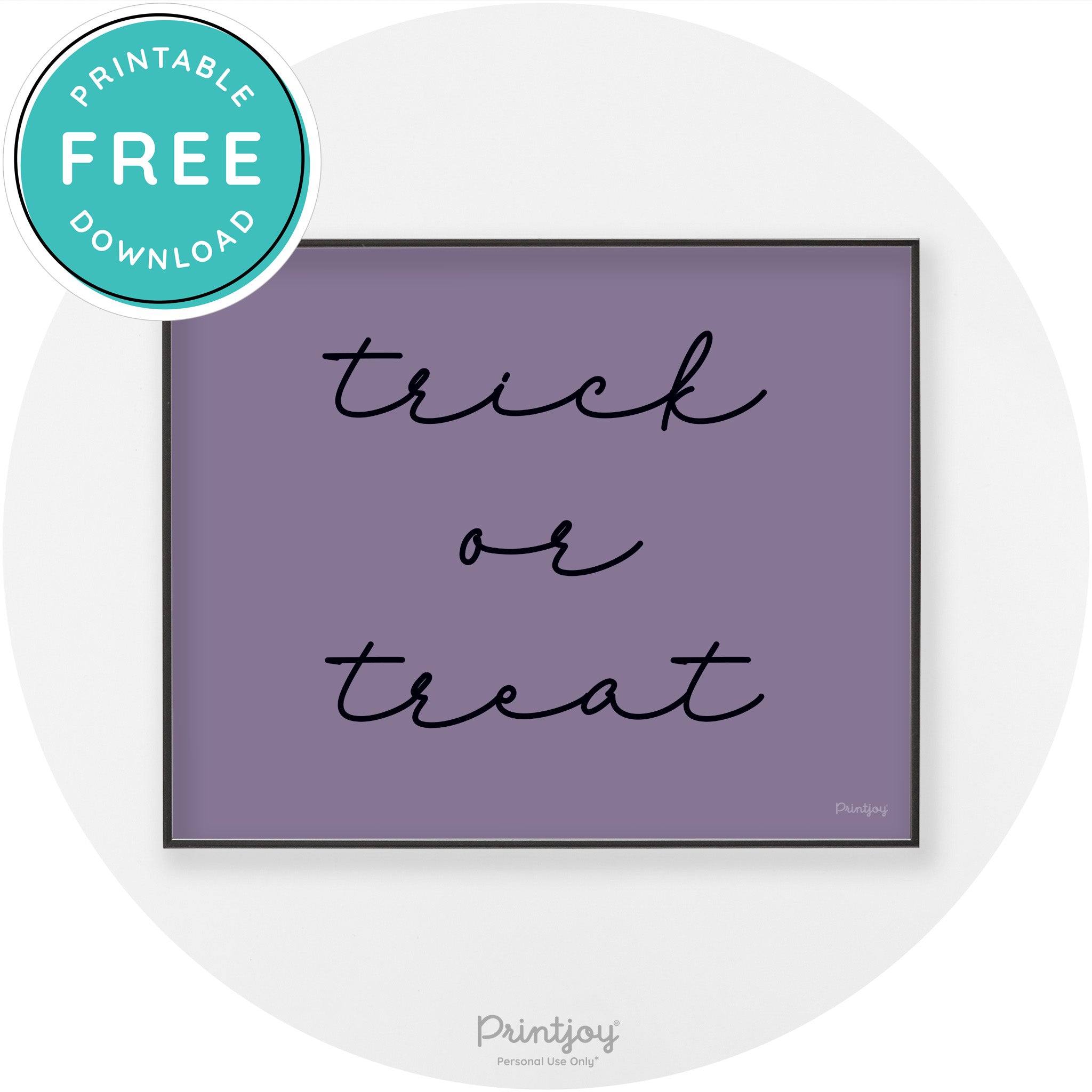 Halloween Cute Trick Or Treat Modern Chic Wall Art Printable - Printjoy