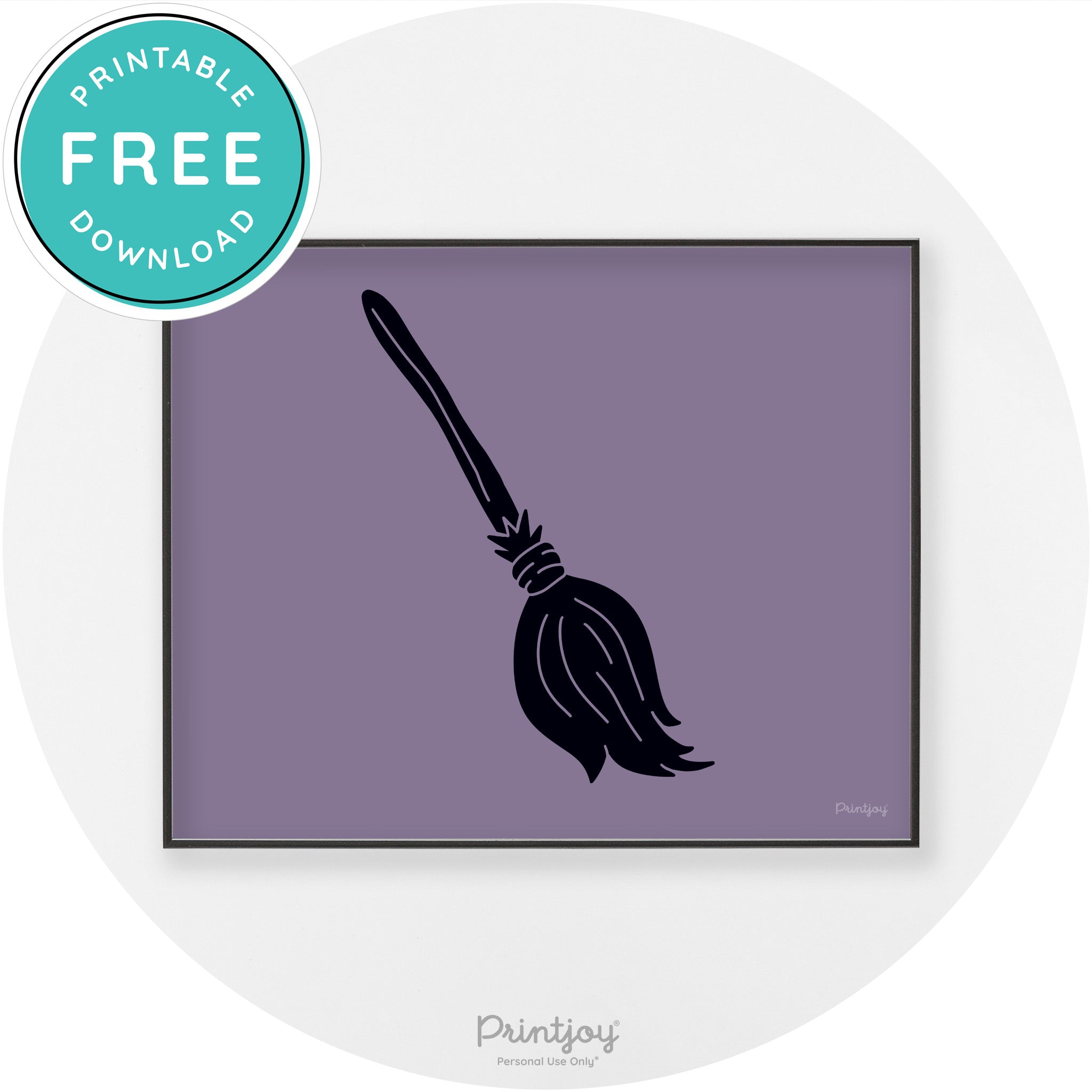 Witches Broom Halloween Cute Modern Chic Wall Art Free Printable - Printjoy