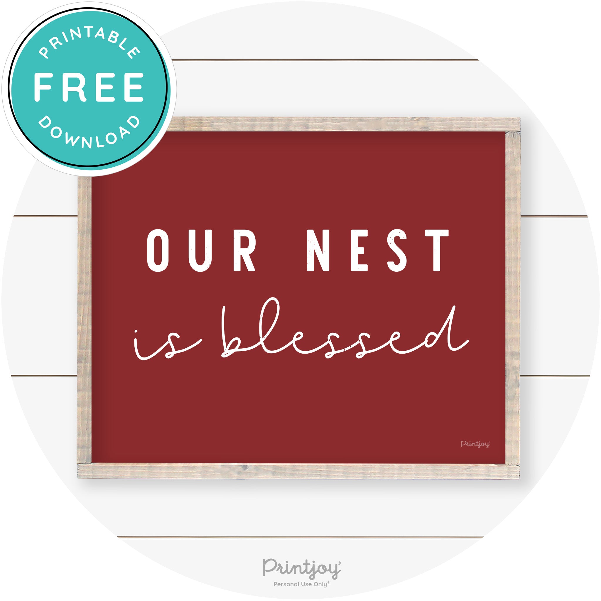 Our Nest Is Blessed Farmhouse Living Room Wall Art Free Printable - Printjoy