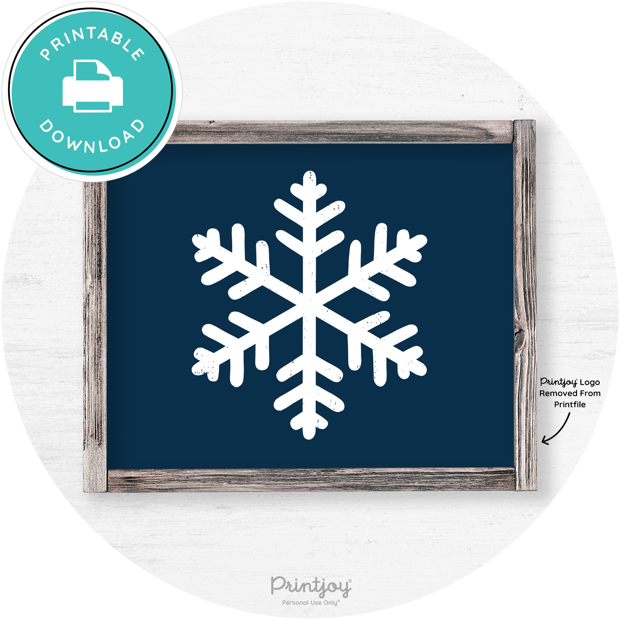 Snowflake Silhouette Winter Farmhouse Wall Art Decor Free Printable - Printjoy