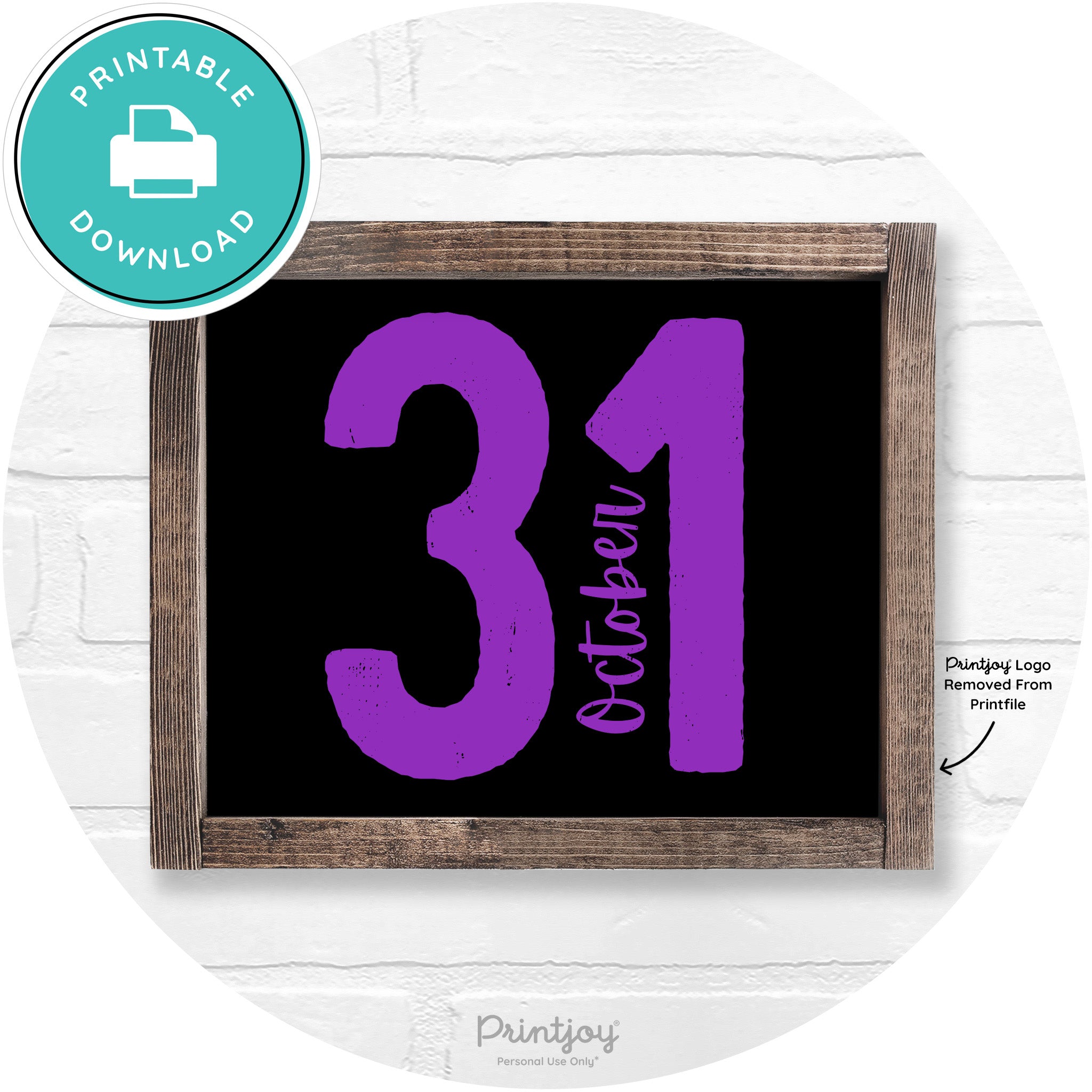 October 31 Halloween Rustic Farmhouse Wall Art Free Printable - Printjoy