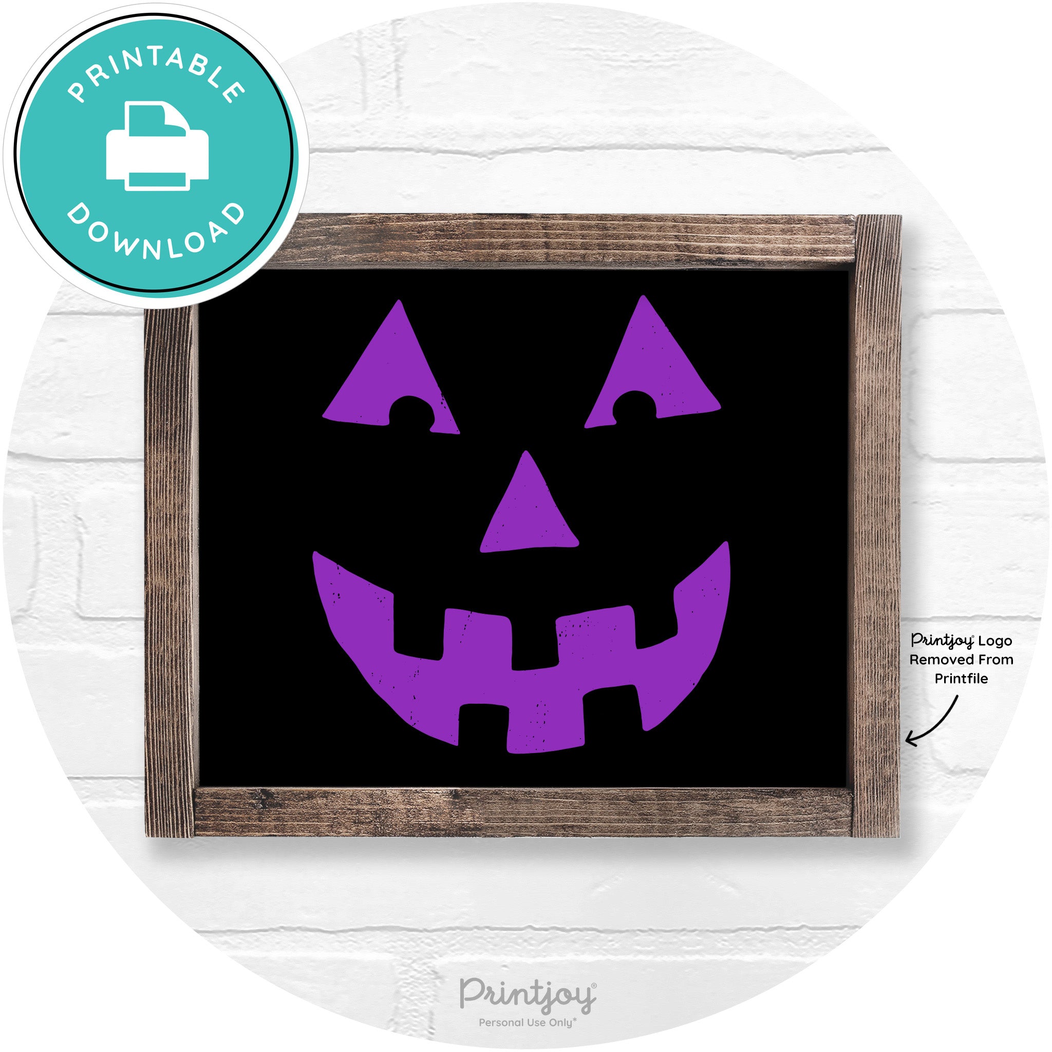 Jack O Lantern Halloween Rustic Farmhouse Wall Art Free Printable - Printjoy
