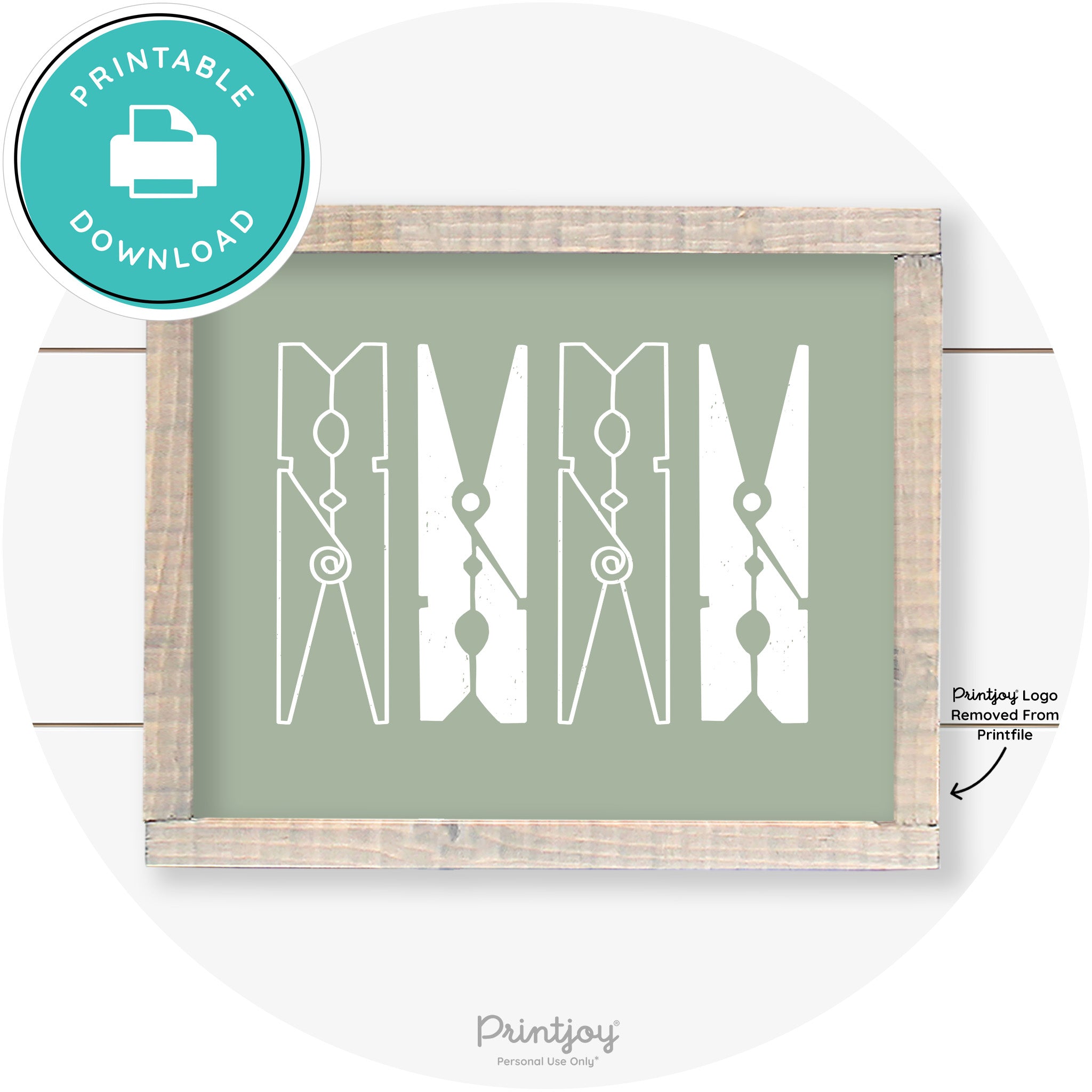 Clothespins Cute Laundry Room Farmhouse Wall Art Free Printable - Printjoy