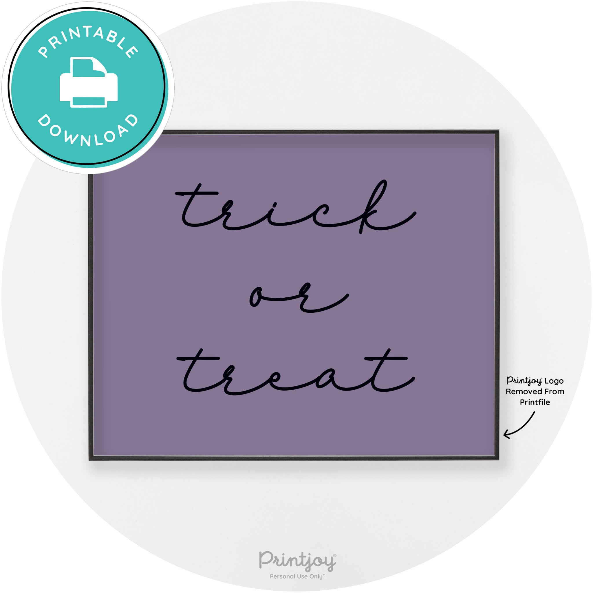 Halloween Cute Trick Or Treat Modern Chic Wall Art Printable - Printjoy