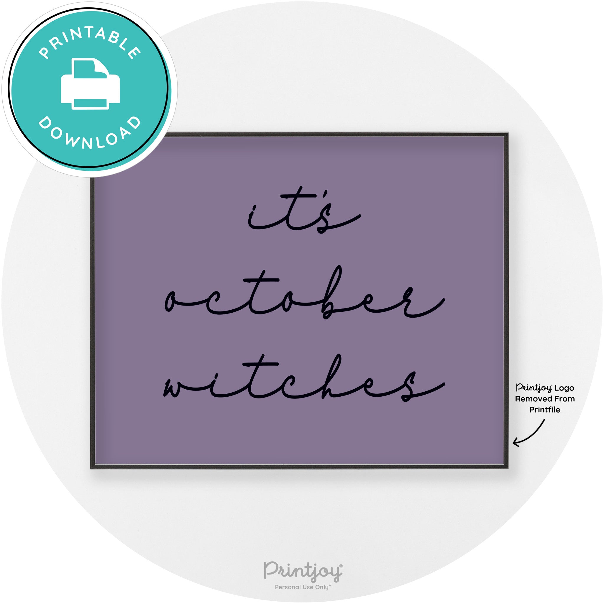 It's October Witches Funny Halloween Chic Wall Art Free Printable - Printjoy
