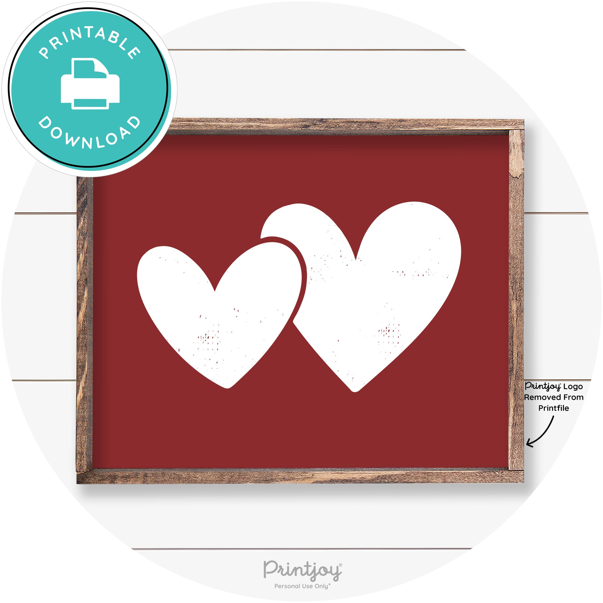 Heart Silhouettes Cute Couples Farmhouse Wall Art Free Printable