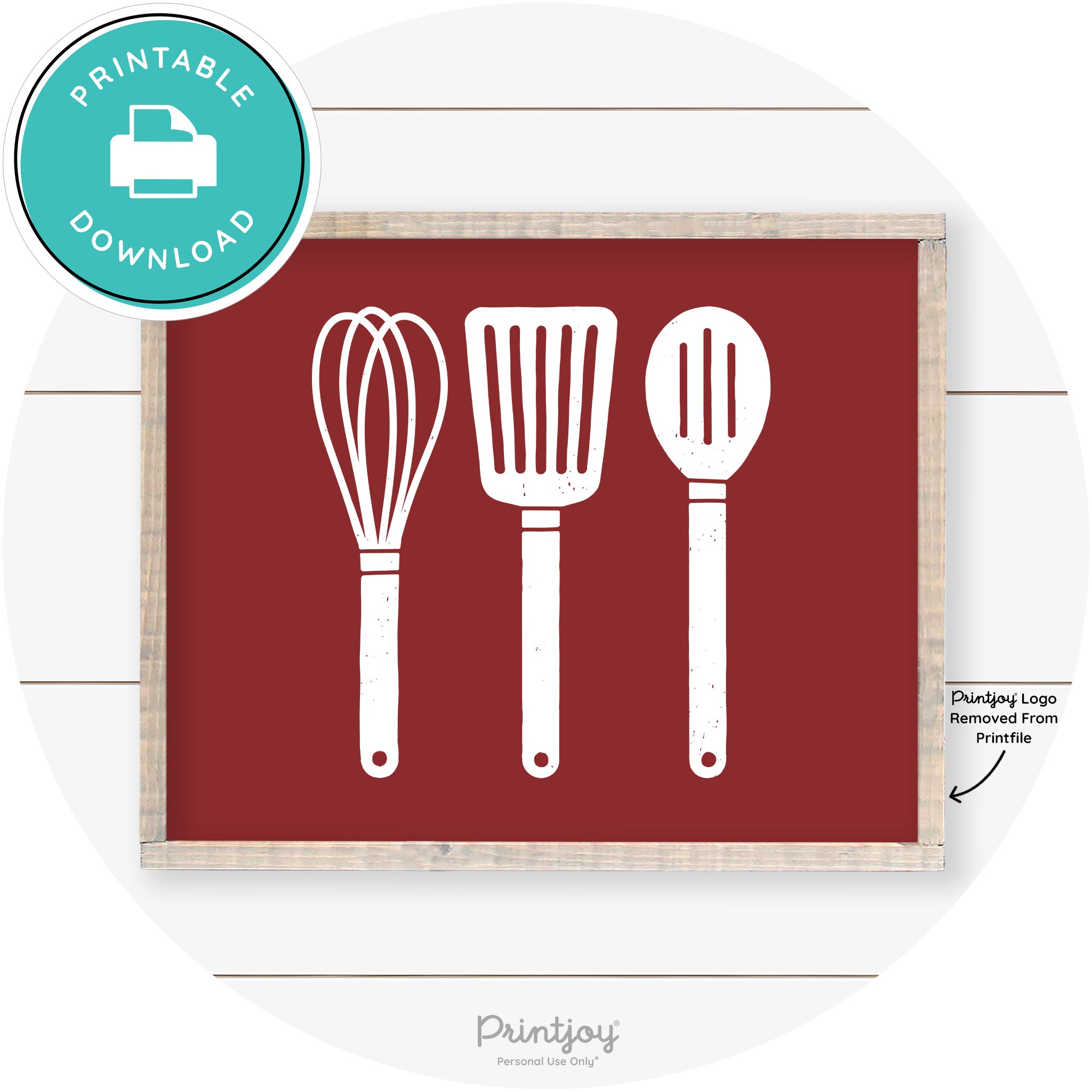Whisk Spatula Spoon Kitchen Utensils Farmhouse Wall Art Free Printable - Printjoy