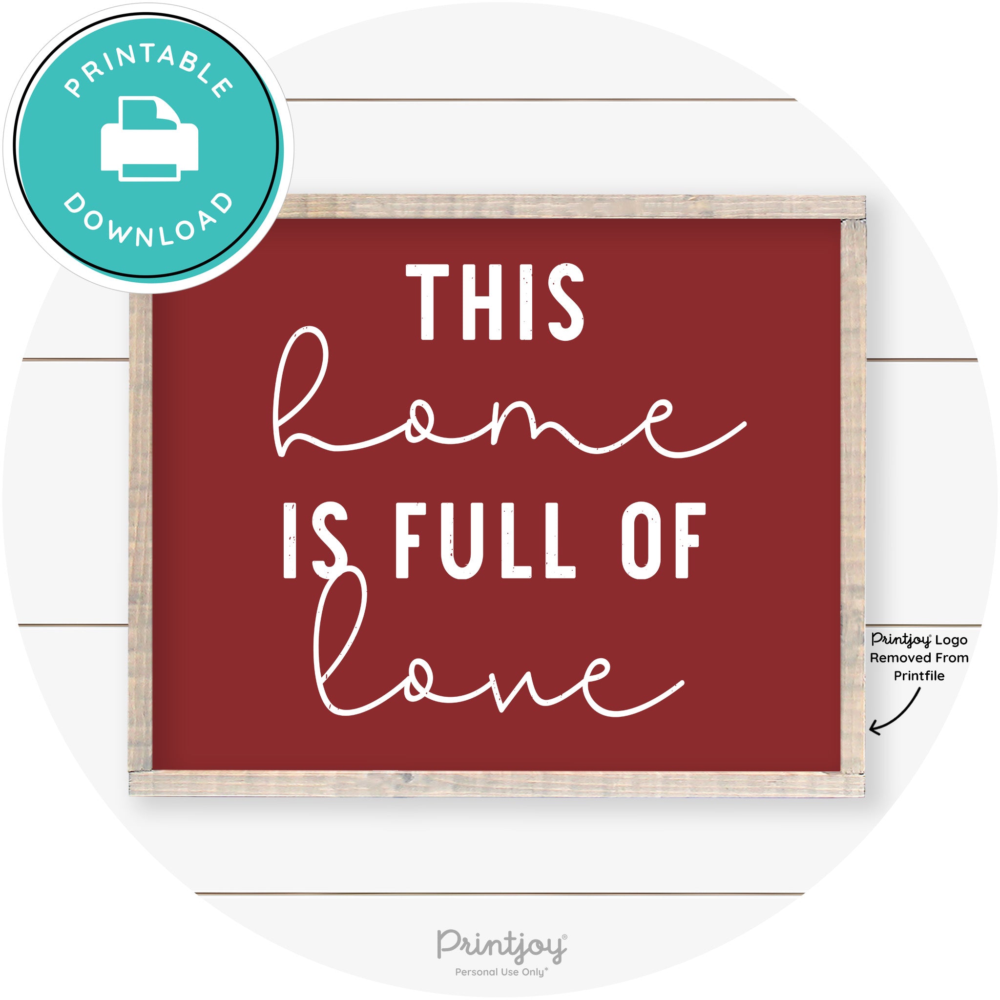 This Home Is Love Farmhouse Living Room Wall Art Free Printable - Printjoy