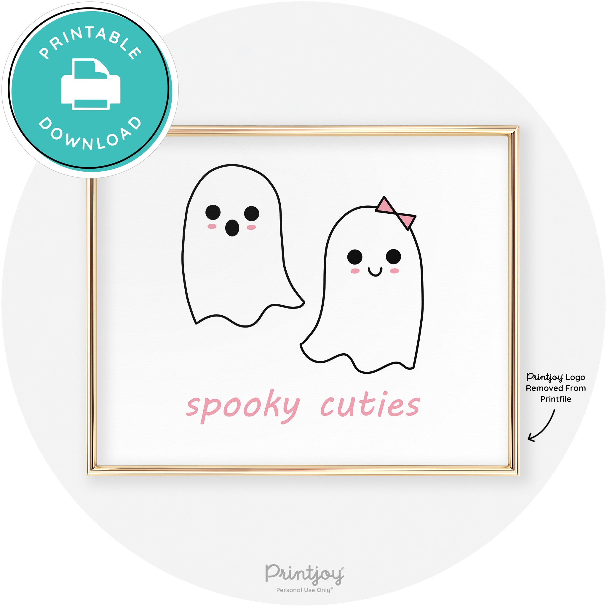 Spooky Cuties Ghosts Fun Cute Chic Halloween Wall Art Free Printable - Printjoy