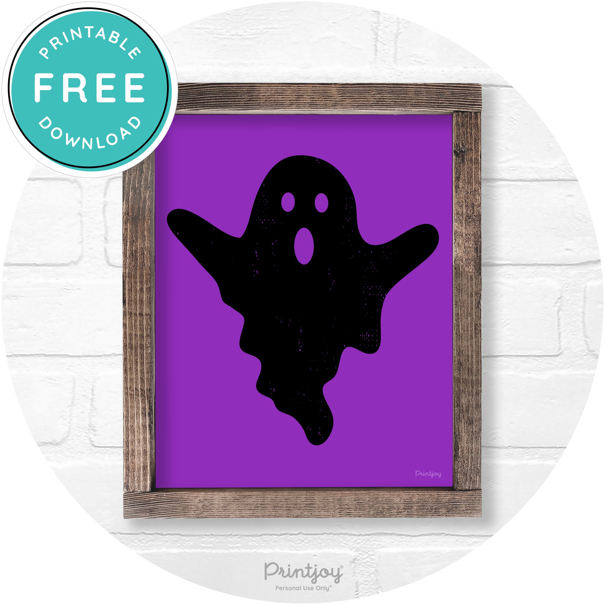 Halloween Cute Ghost Rustic Farmhouse Wall Art Free Printable - Printjoy