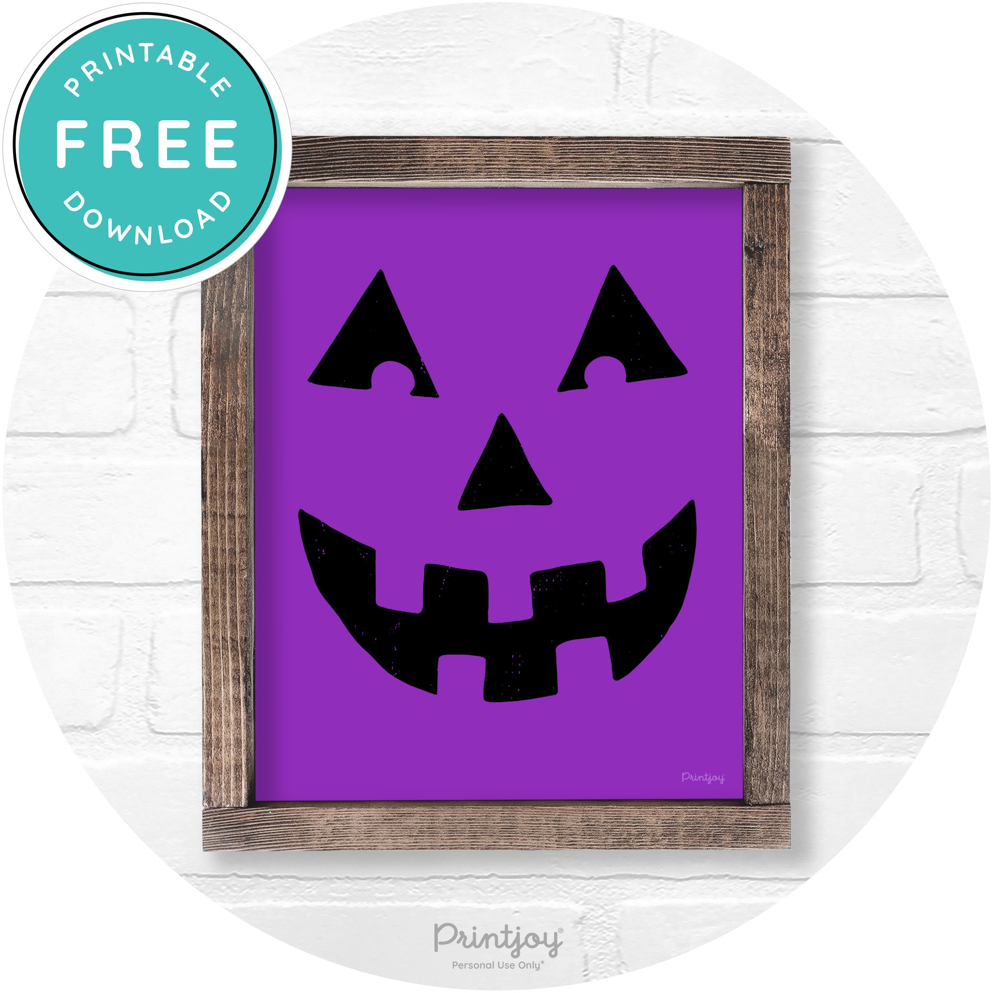 Jack O Lantern Halloween Rustic Farmhouse Wall Art Free Printable - Printjoy