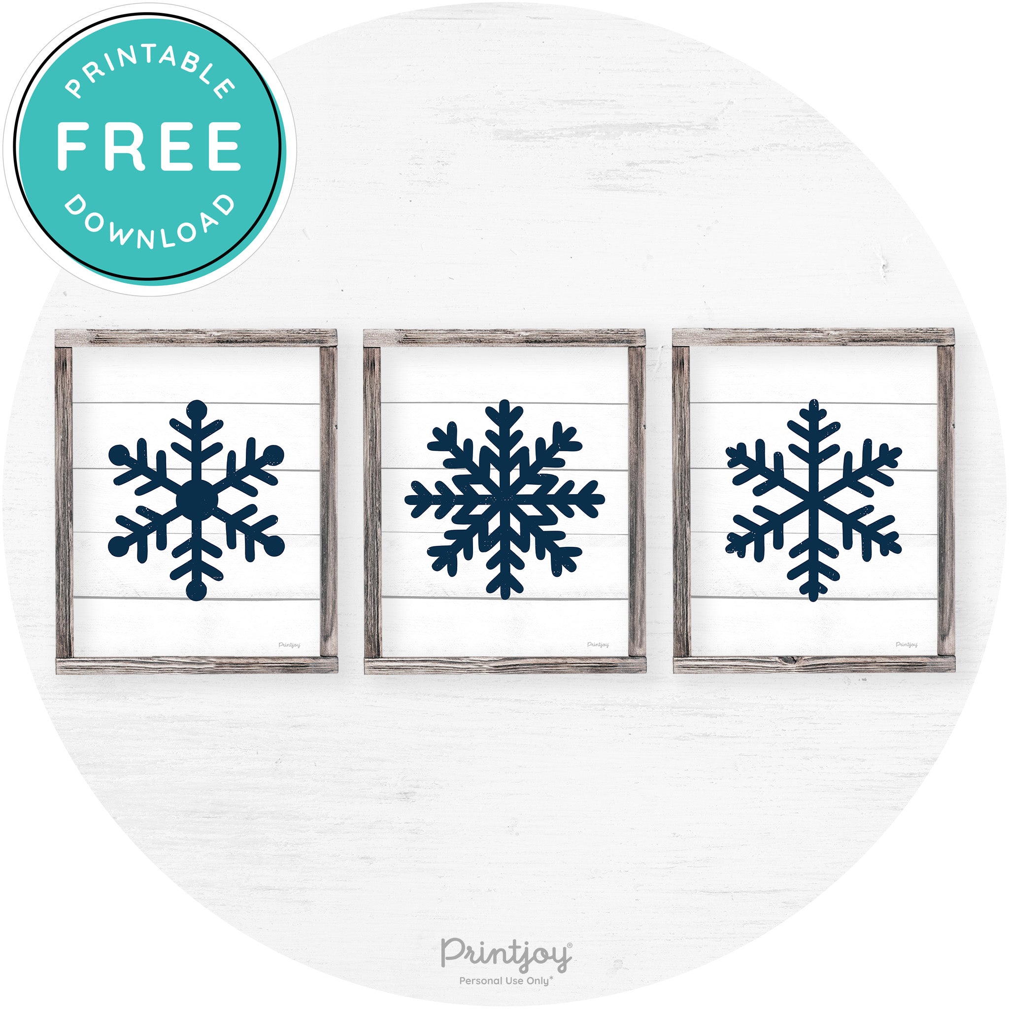 Snowflake Silhouettes Set Of 3 Winter Farmhouse Wall Art Free Printable