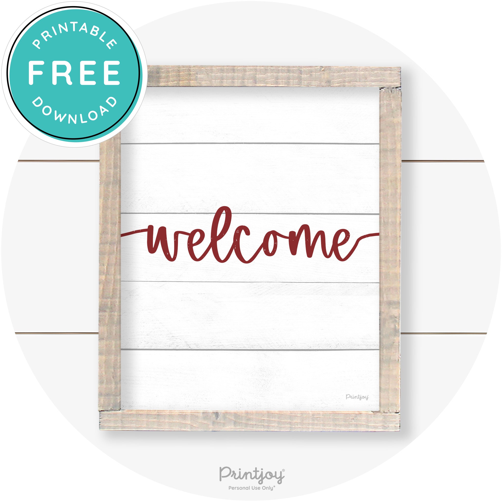 Welcome Entryway Sign Cute Farmhouse Wall Art Decor Free Printable