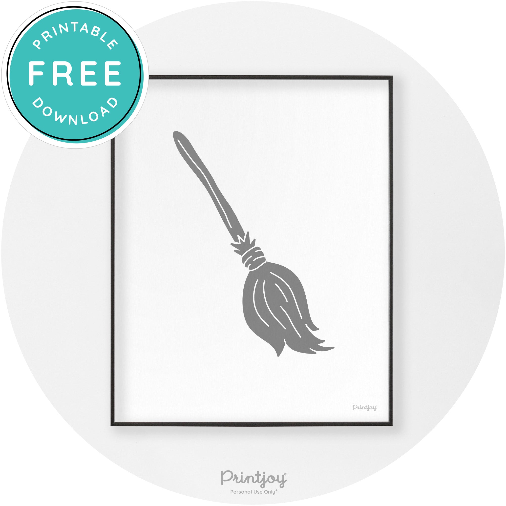 Witches Broom Halloween Cute Modern Chic Wall Art Free Printable - Printjoy