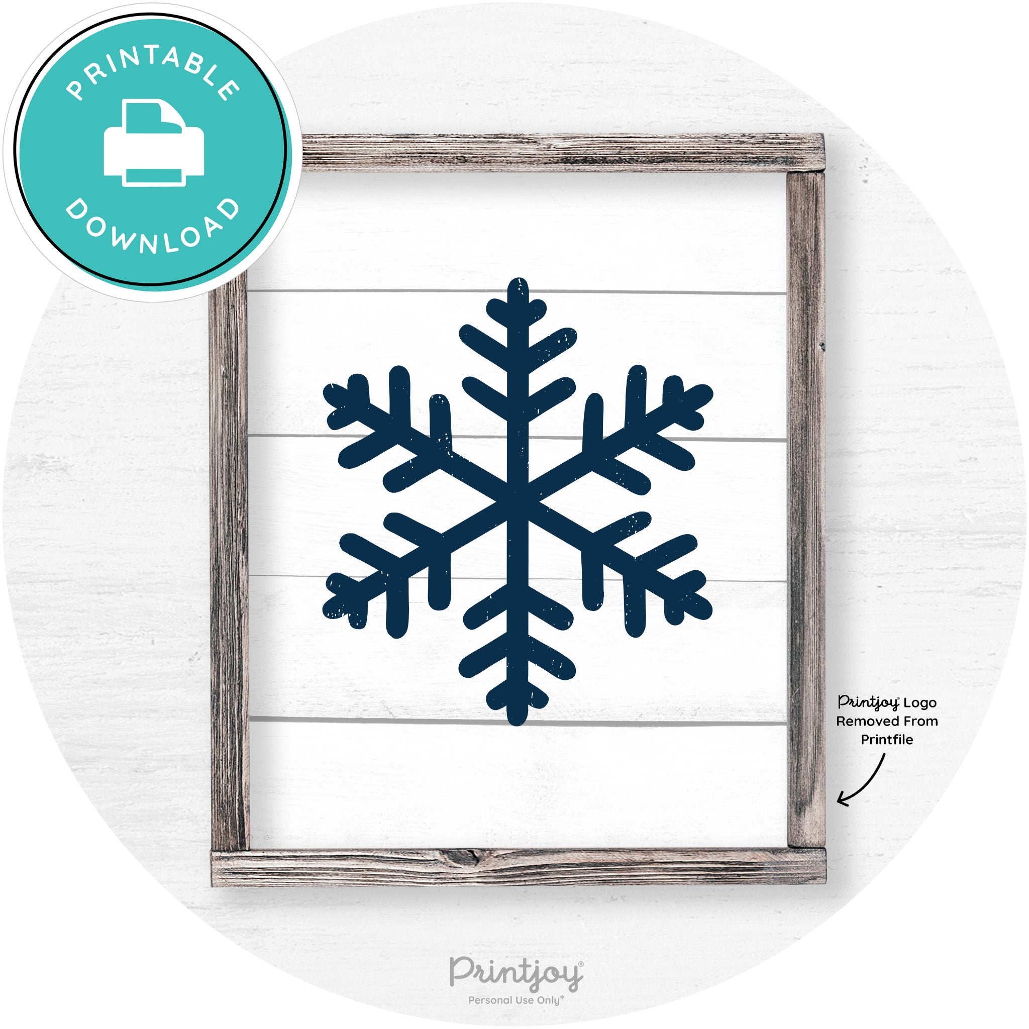 Snowflake Silhouette Winter Farmhouse Wall Art Decor Free Printable - Printjoy