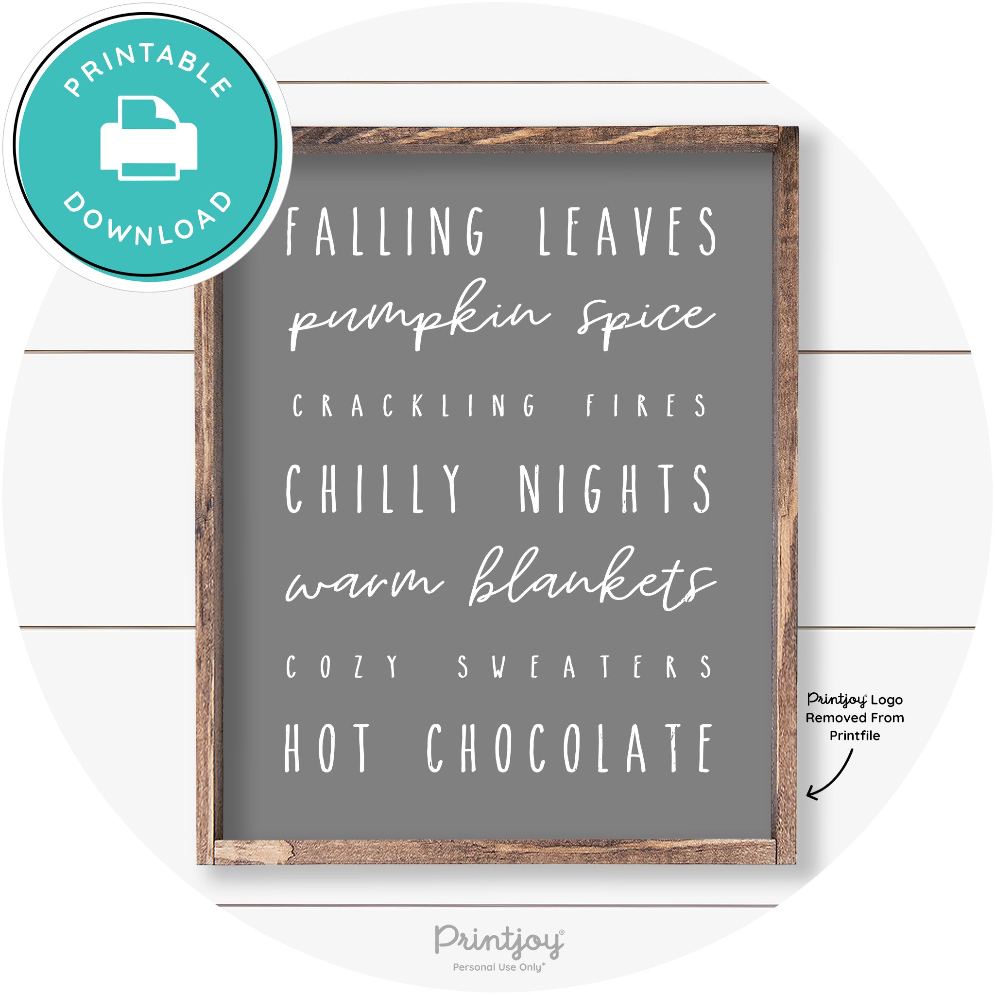 Fall Favorite Things Cute Farmhouse Autumn Wall Art Free Printable - Printjoy
