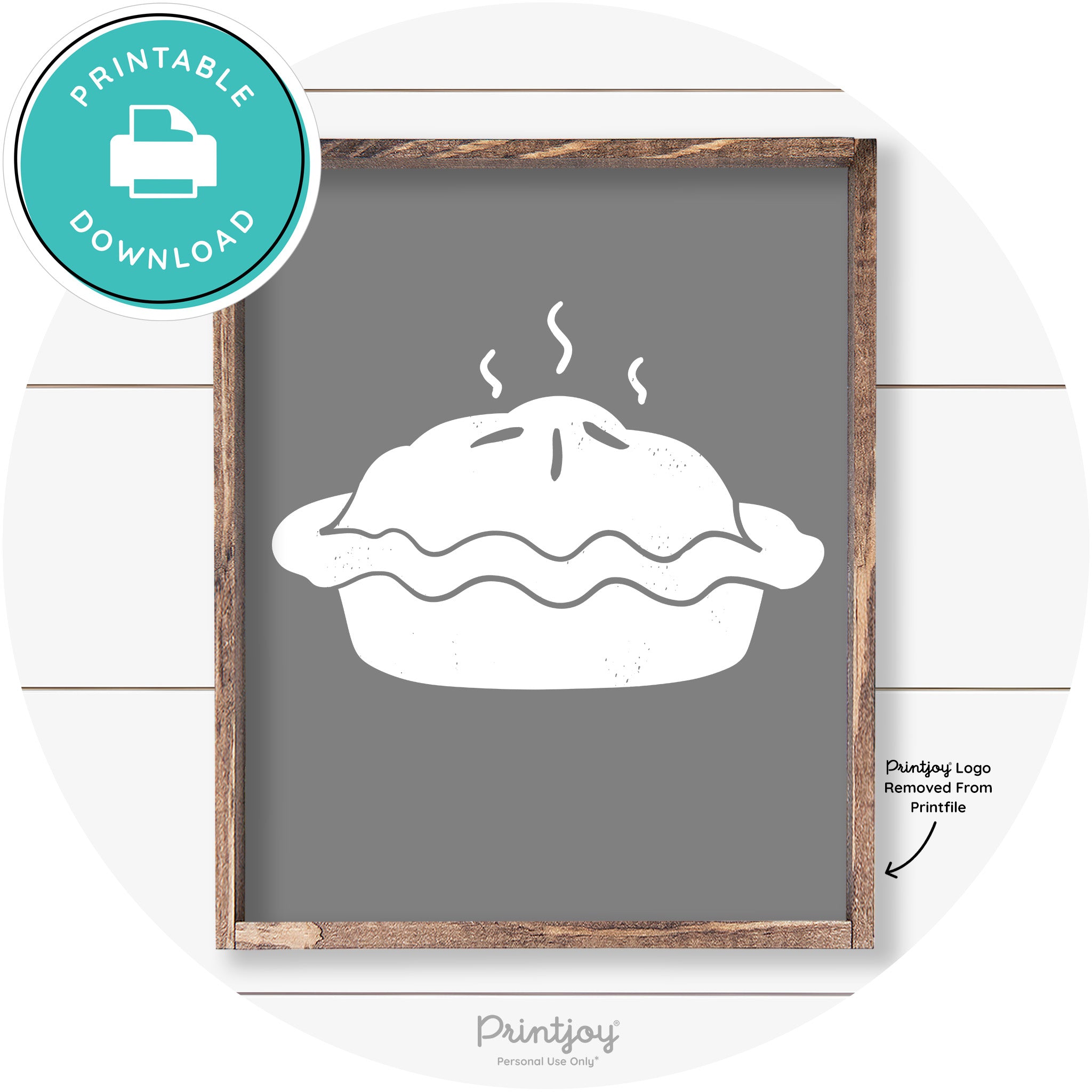 Pie Thanksgiving Desert Cute Farmhouse Wall Art Decor Free Printable - Printjoy