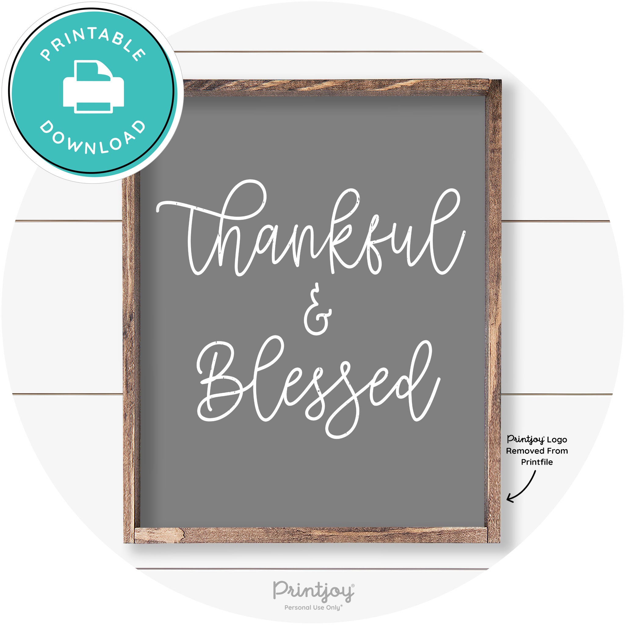 Thankful And Blessed Thanksgiving Farmhouse Wall Art Free Printable - Printjoy